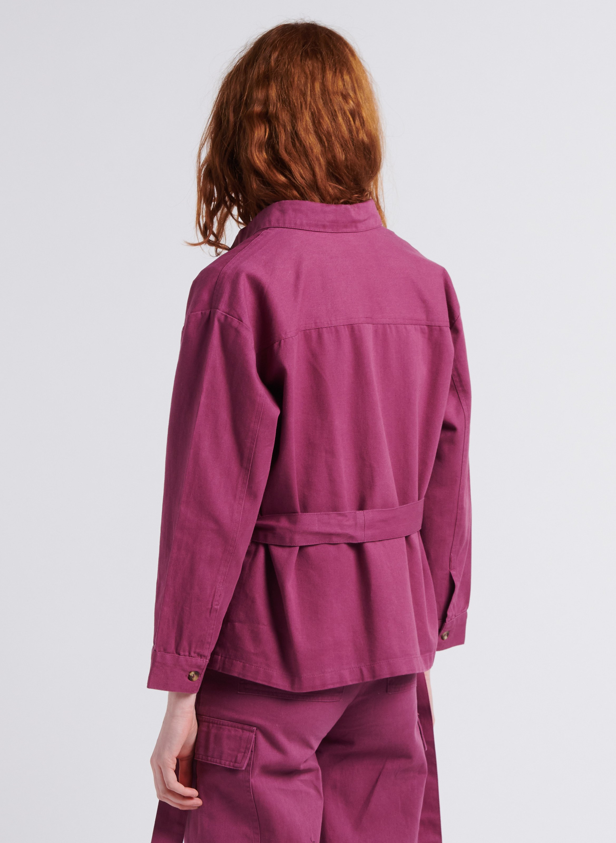 Veste en jean à col classique en twill de coton LA PETITE ETOILE Violet