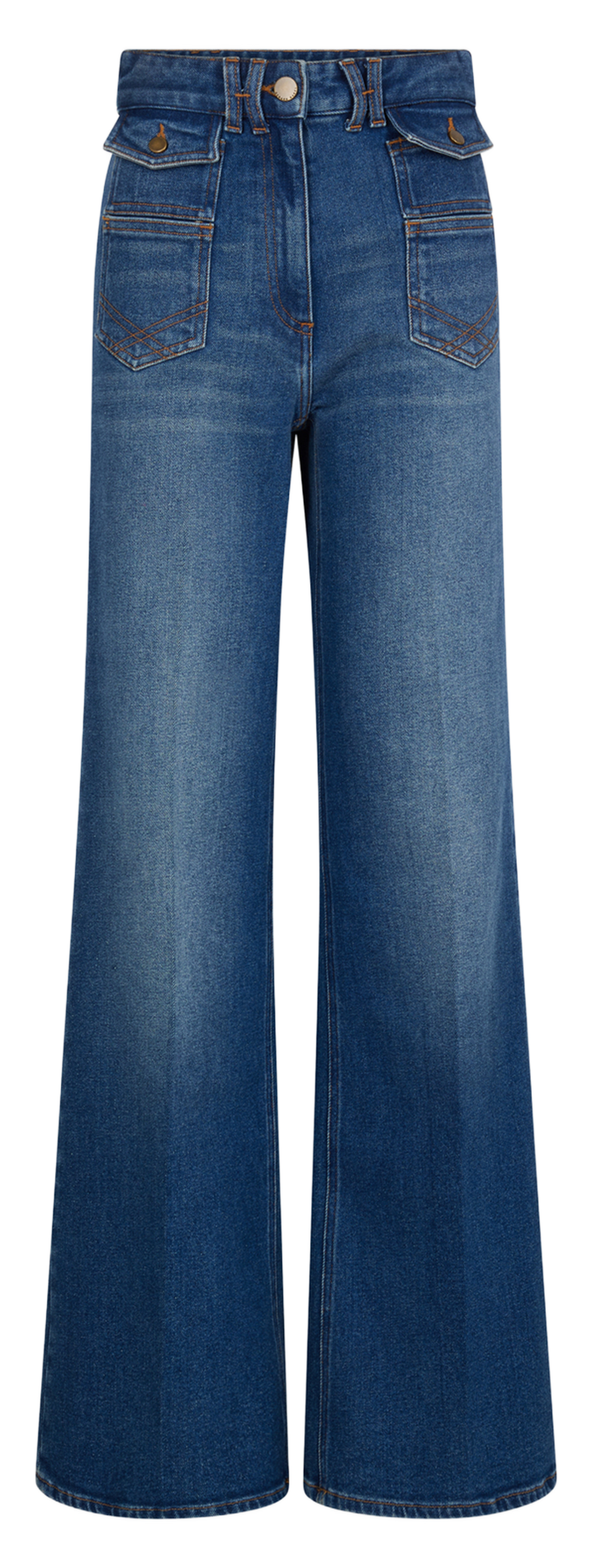 Jean flare taille haute en coton mélangé GERARD DAREL Bleu