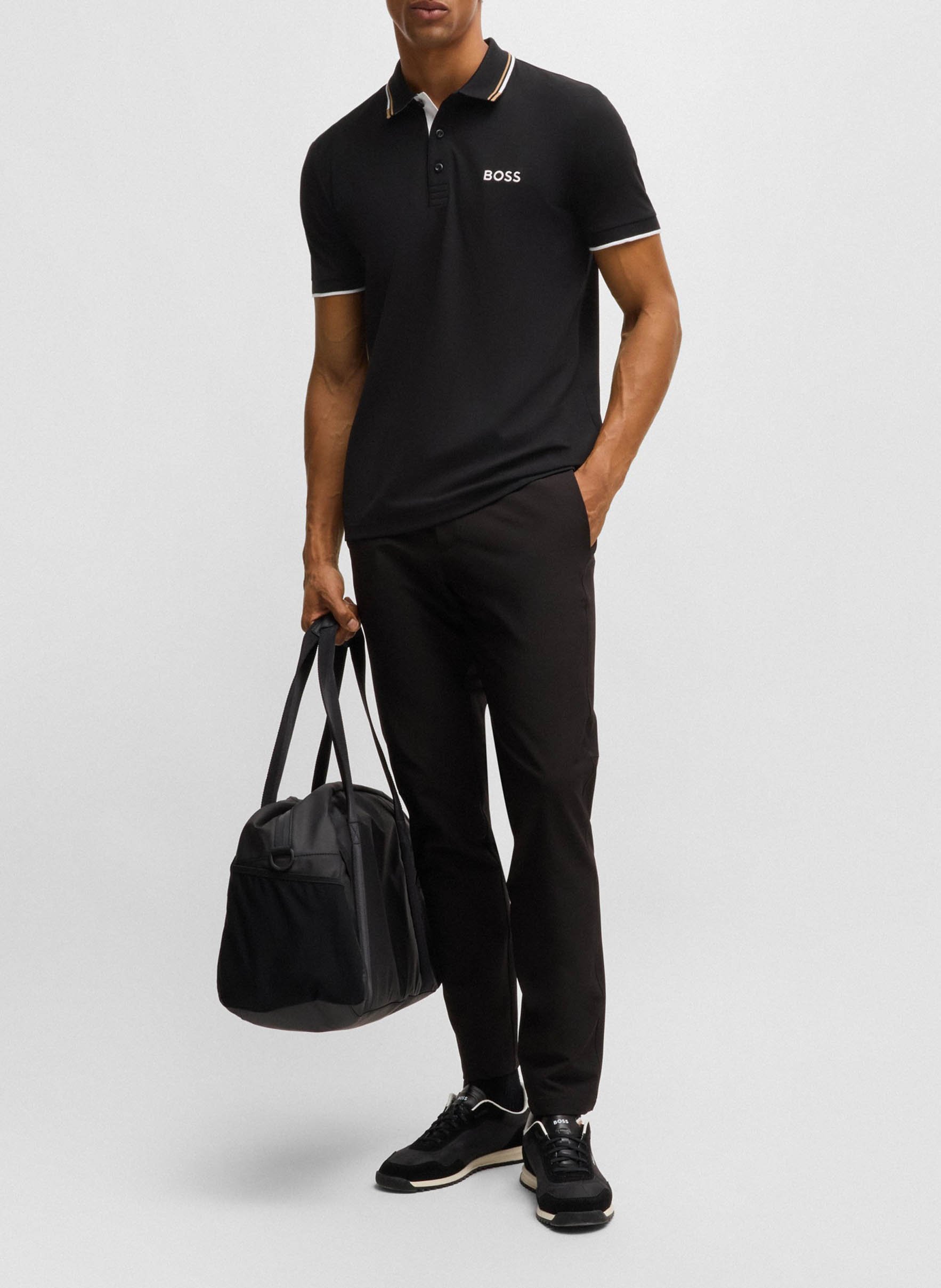 Cotton-blend polo shirt BOSS Black