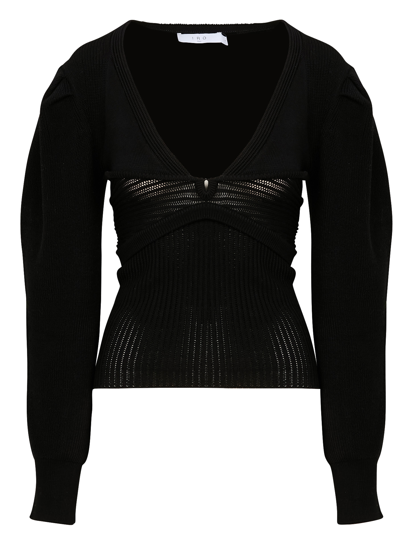 Pull col V en coton IRO Noir