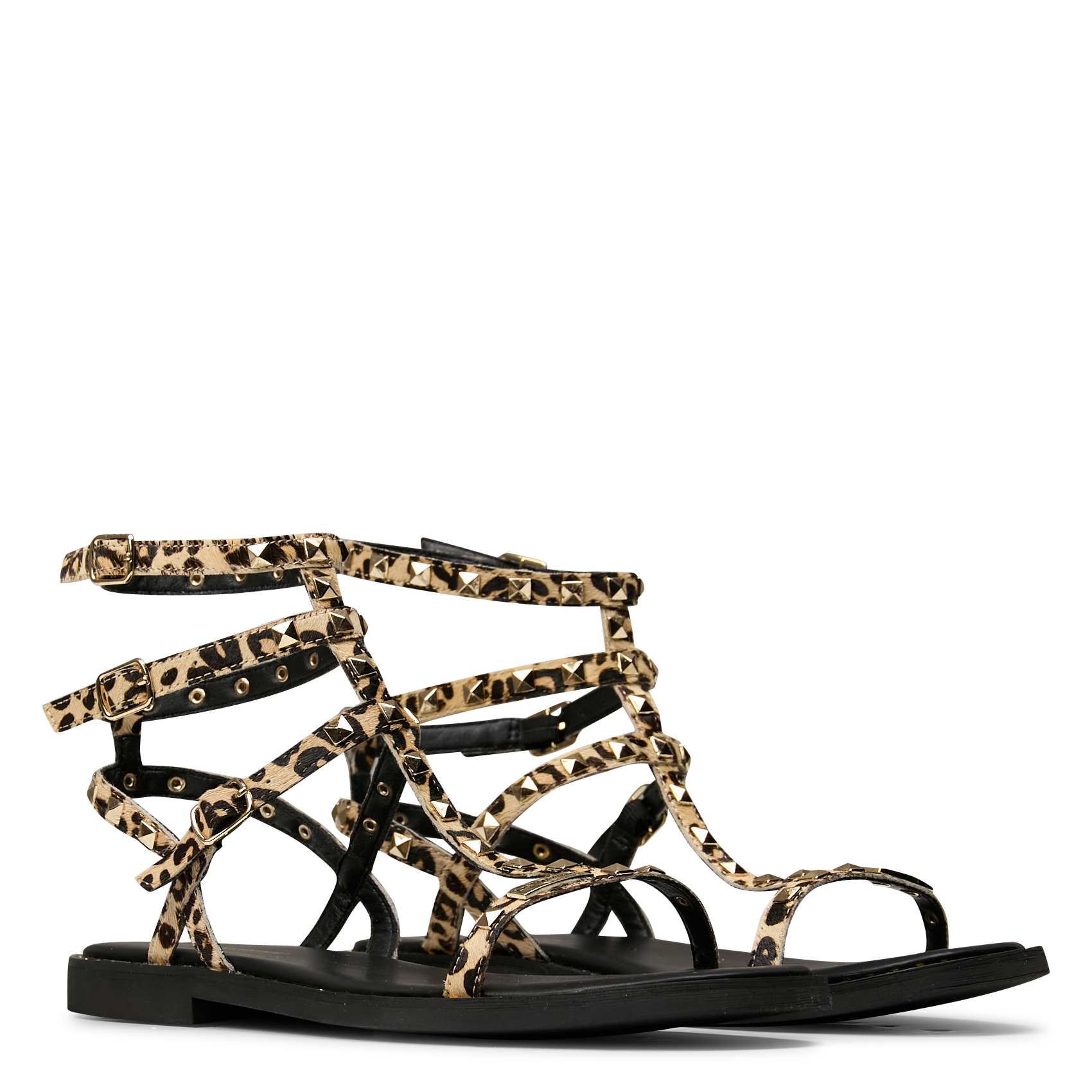 Flat sandals in printed pony leather LES TROPEZIENNES PAR M.BELARBI Brown