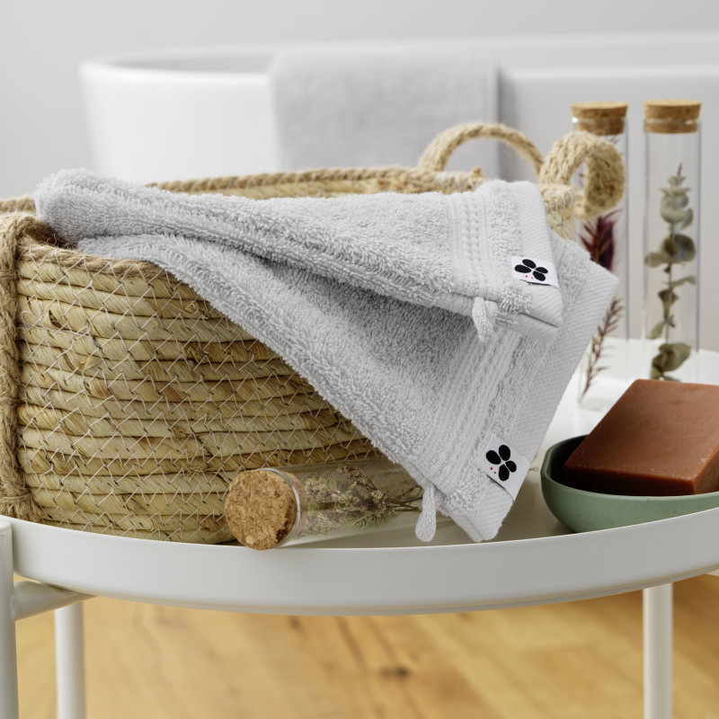 Set of 2 washcloths L'EFFET PAPILLON Grey