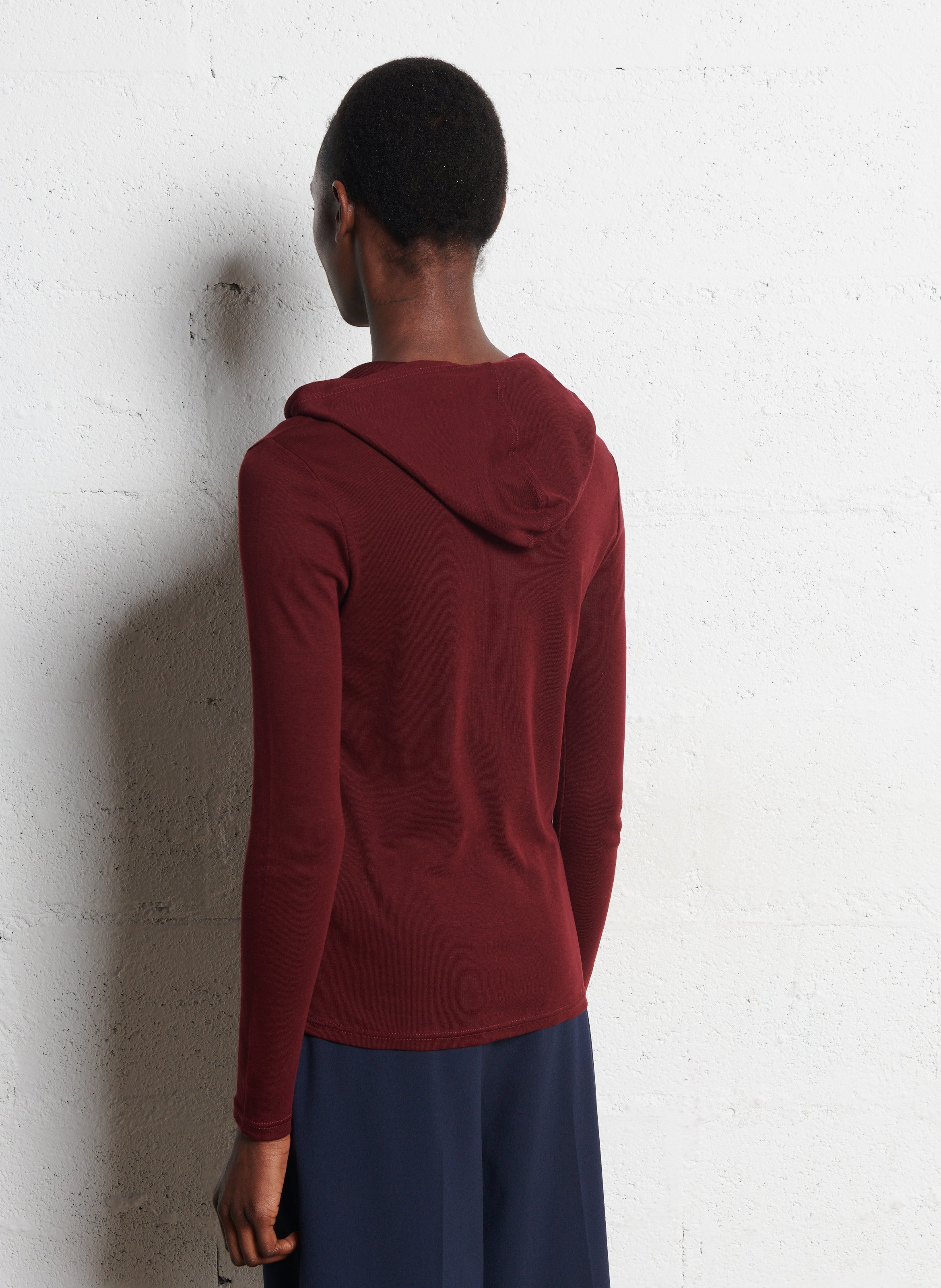 Gilet col rond à capuche  I CODE Rouge