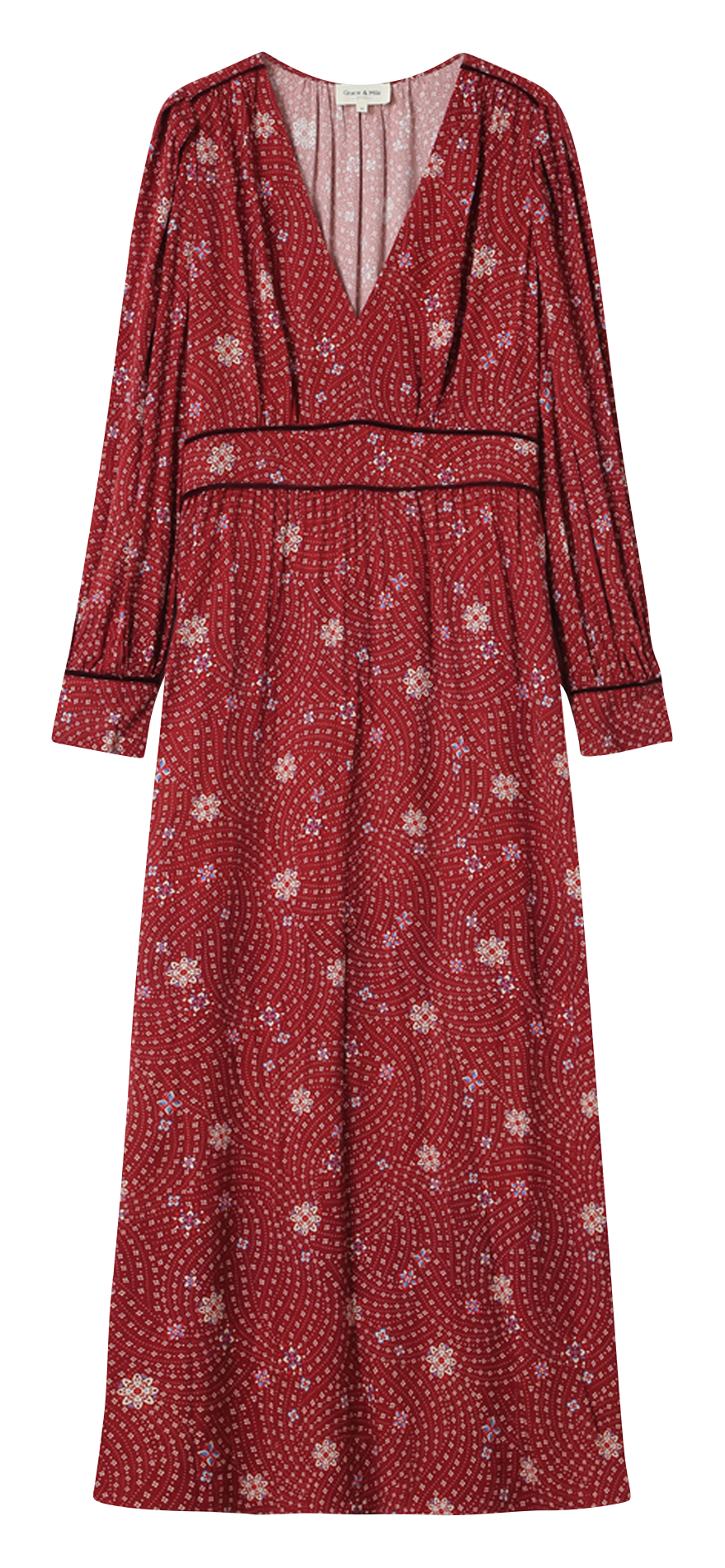 Long V-neck dress GRACE ET MILA Brown