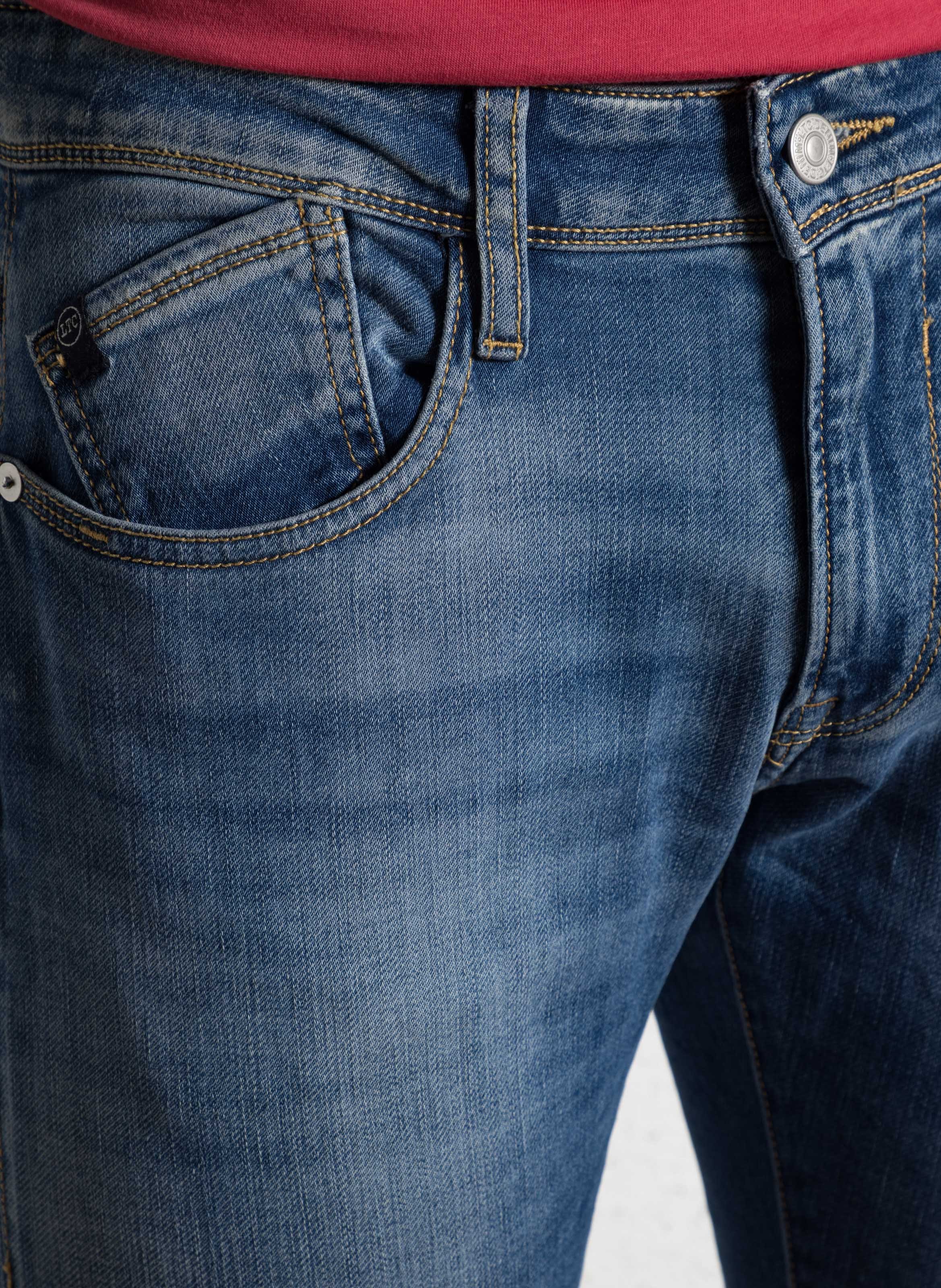 Cotton-blend straight jeans LE TEMPS DES CERISES Blue
