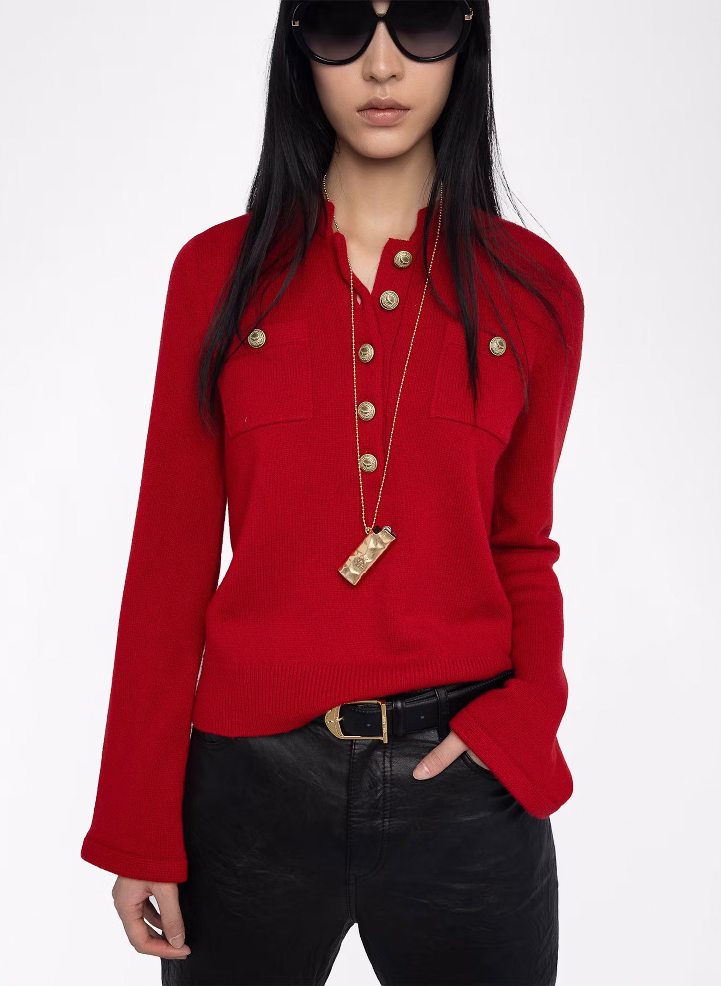 Maglione dritto in misto lana ZADIG&VOLTAIRE Rosso
