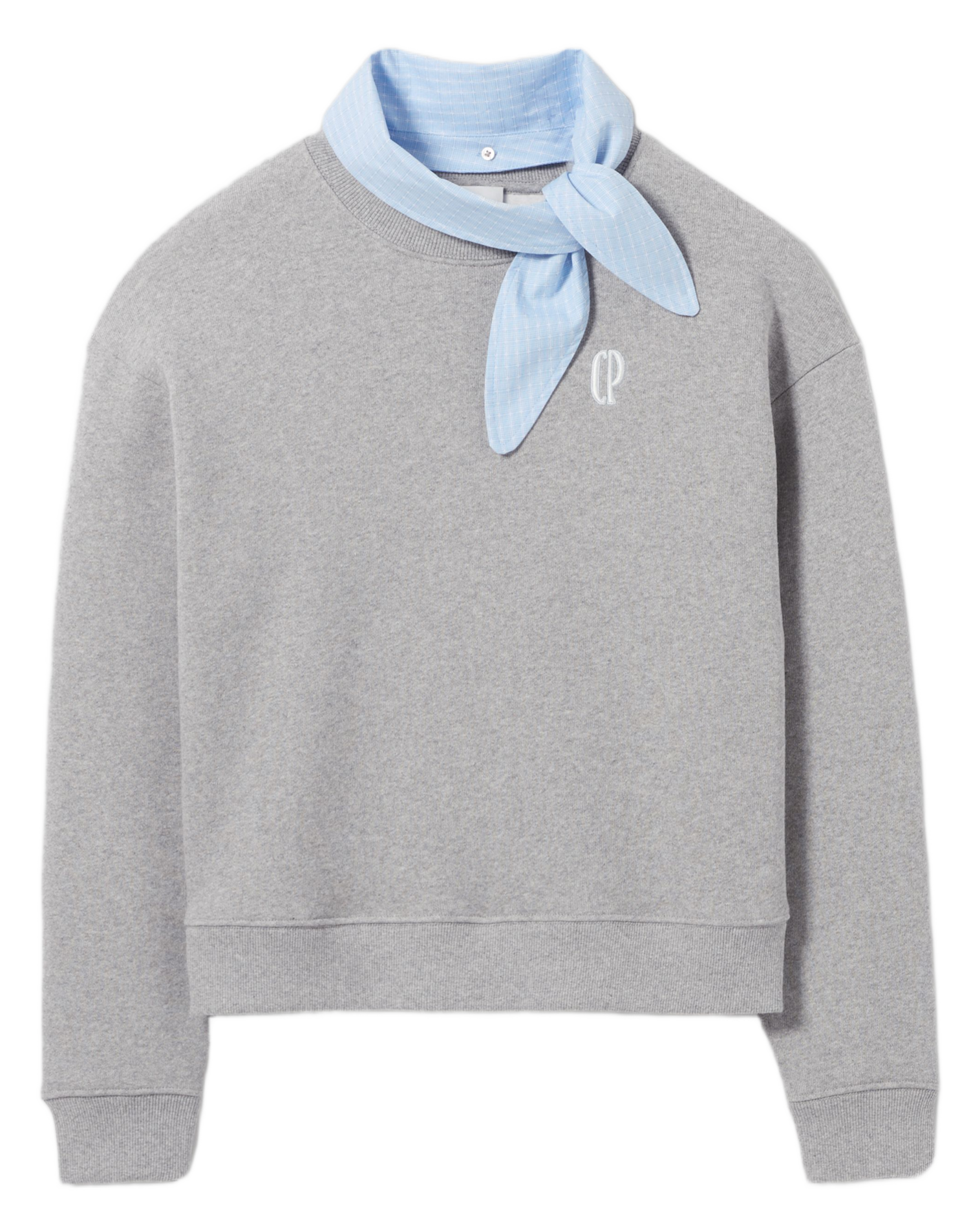 Sweat oversize col foulard en coton mélangé CLAUDIE PIERLOT Gris