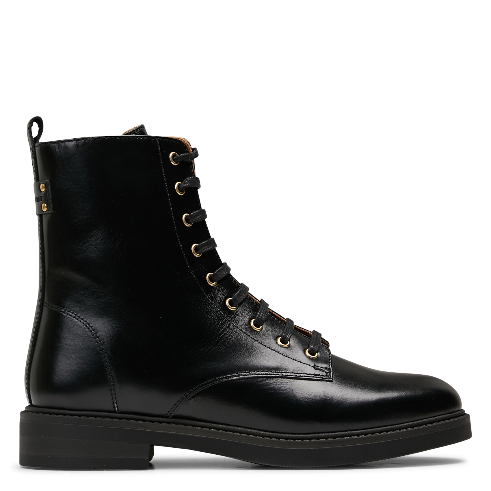 Effen leren enkellaarzen met textuur MAISON TOUFET Zwart