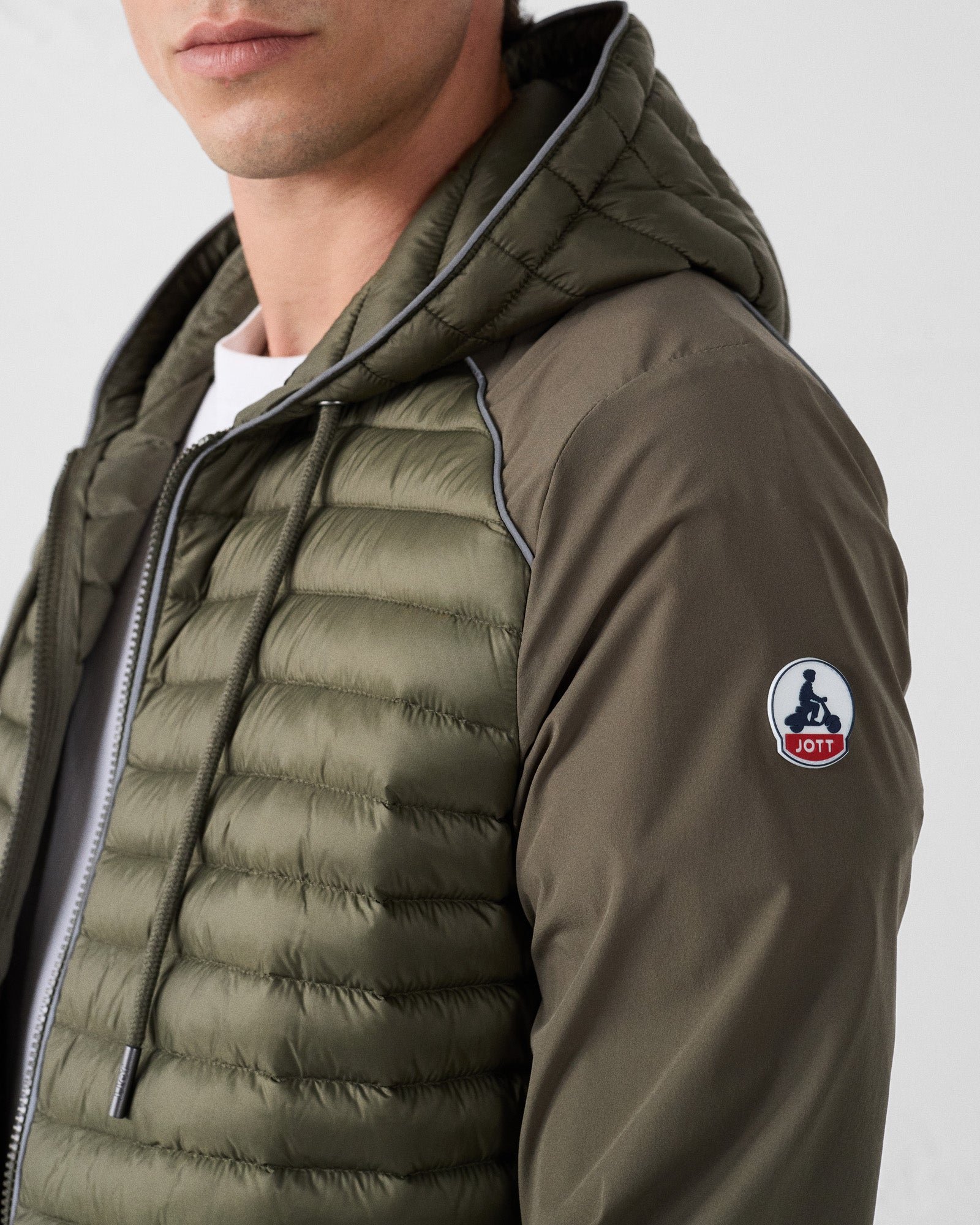 Bi-material padded jacket "Stride" JOTT Green