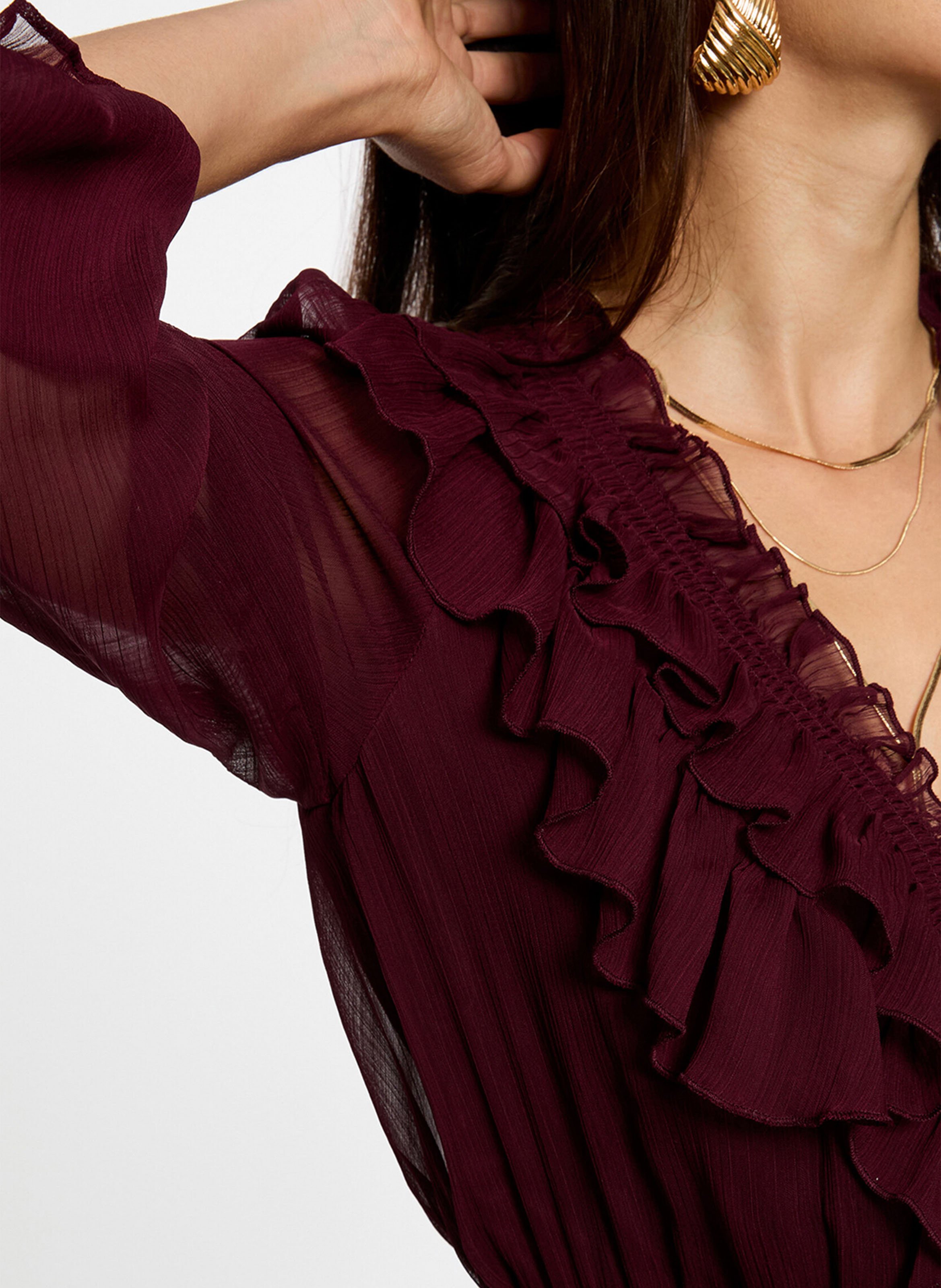 Korte jurk met V-hals MORGAN Purple