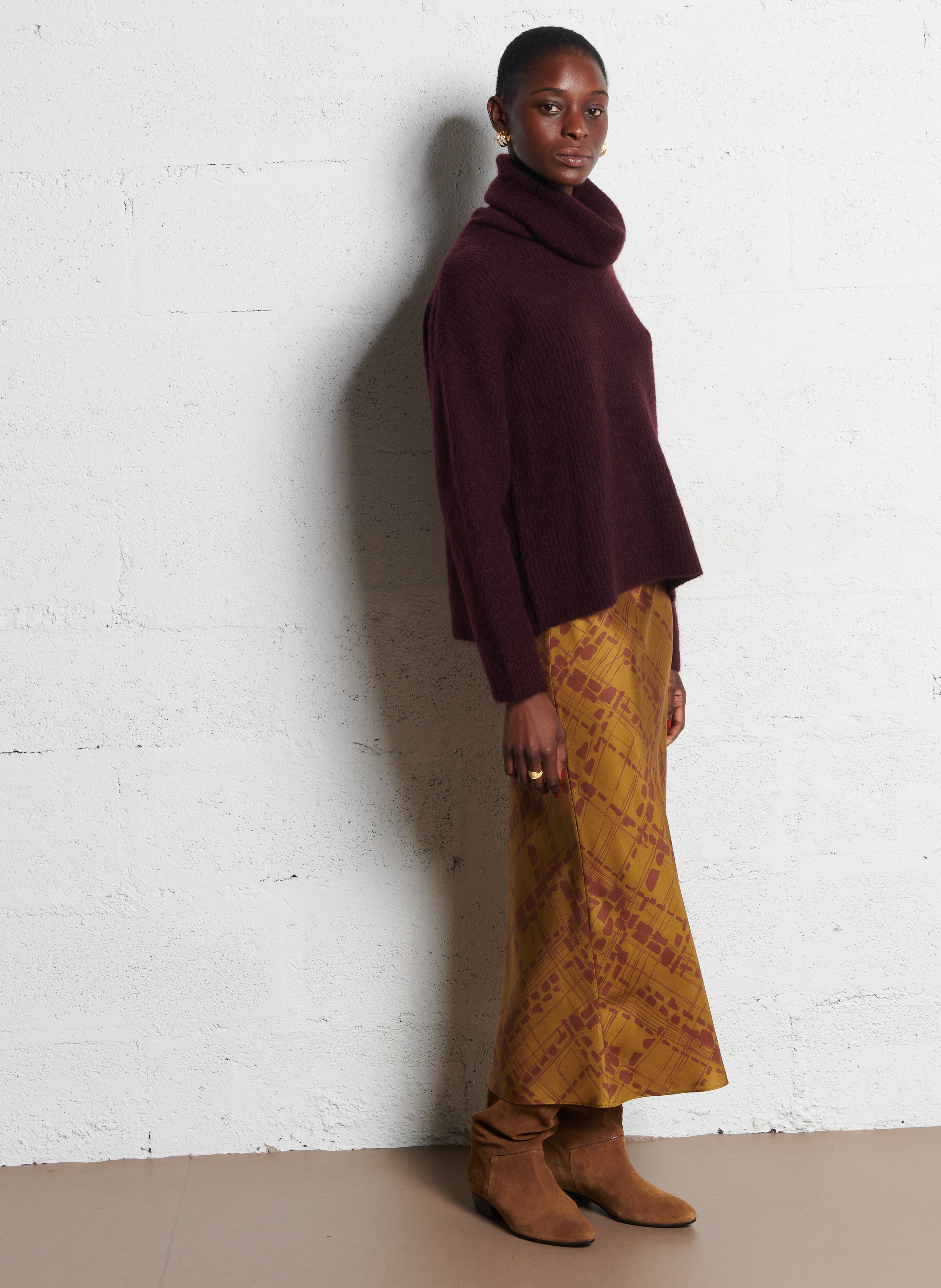 High-neck wool-blend sweater MAISON ANJE Black