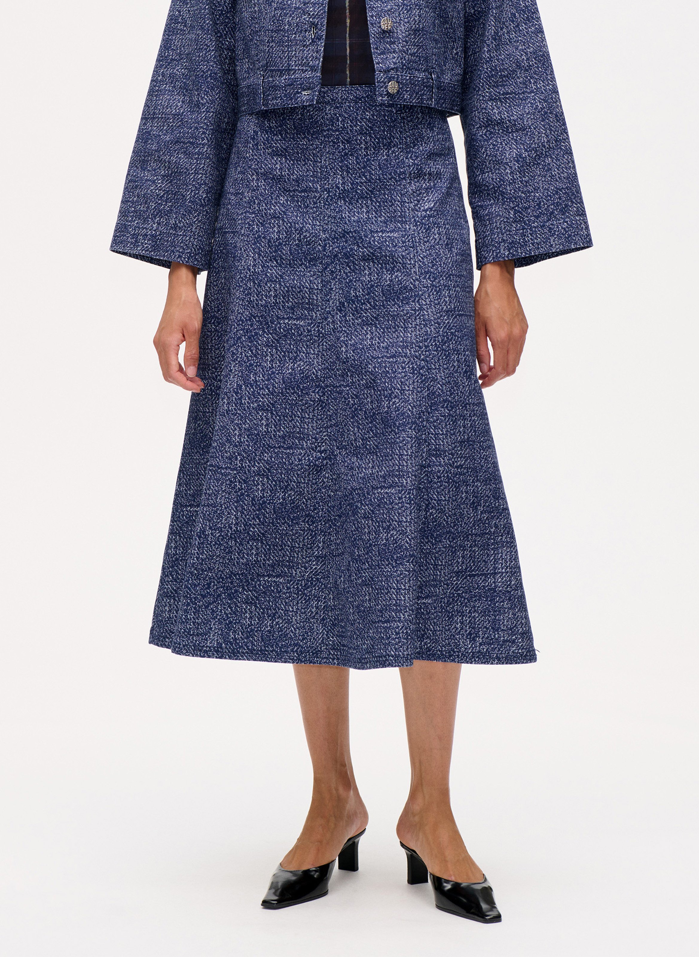 Jupe midi en coton bio mélangé BAUM UND PFERDGARTEN Bleu