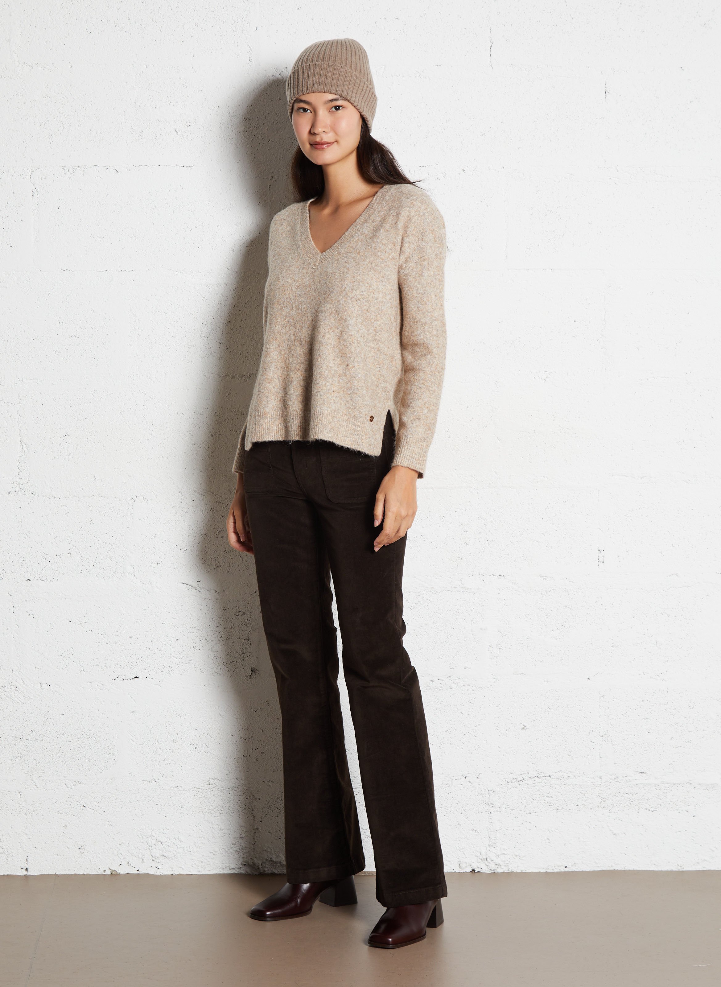 Bottines à talons à bouts carré en cuir BOBBIES Marron