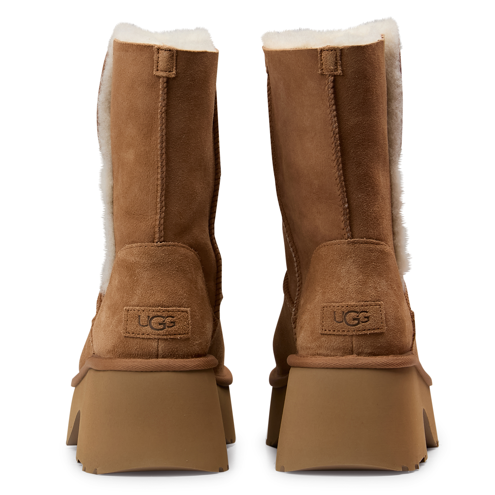 Boots en cuir à plateforme UGG Marron