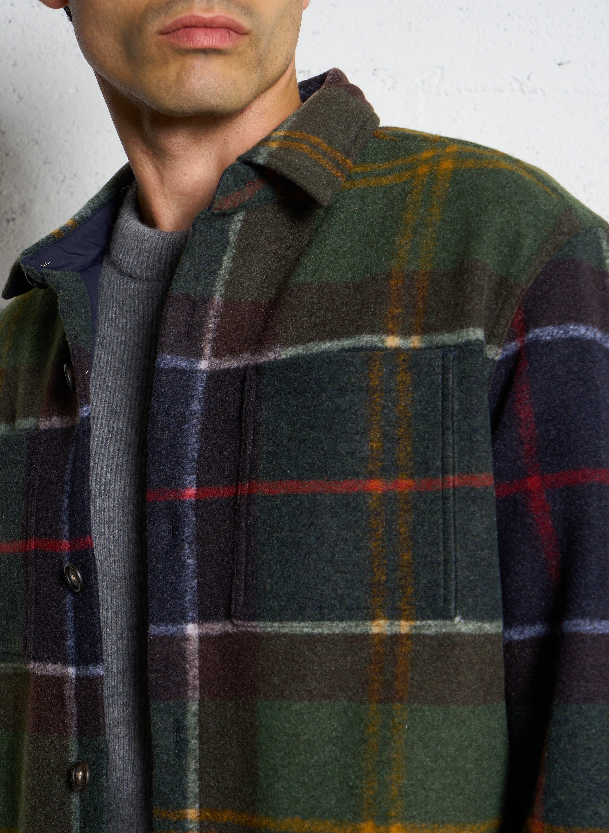 Geruite overshirt BARBOUR Groen