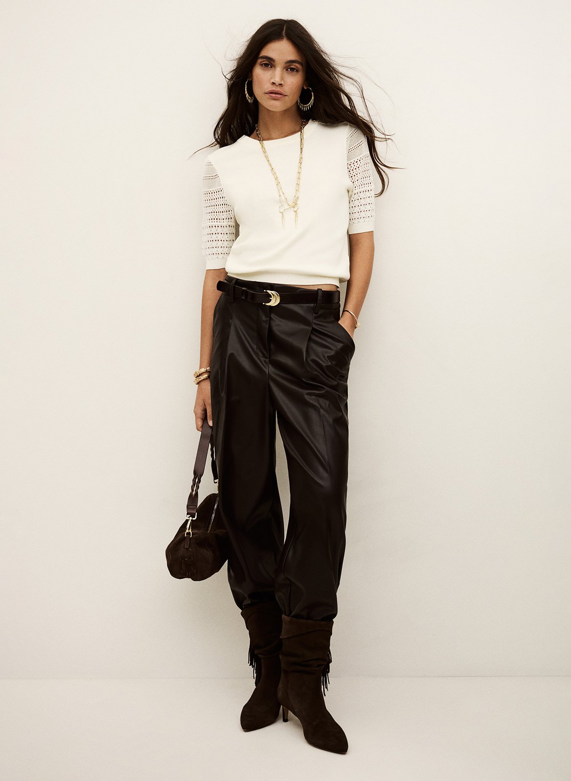 Trui met ronde hals | biokatoenblend BA&SH Beige