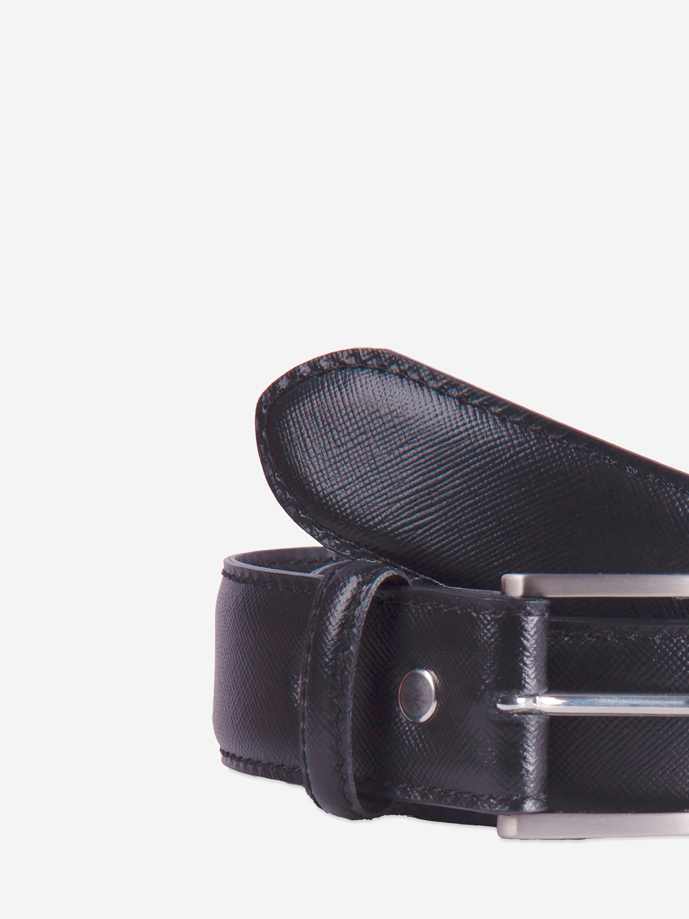 Classic engraved leather belt JULES & JENN Black