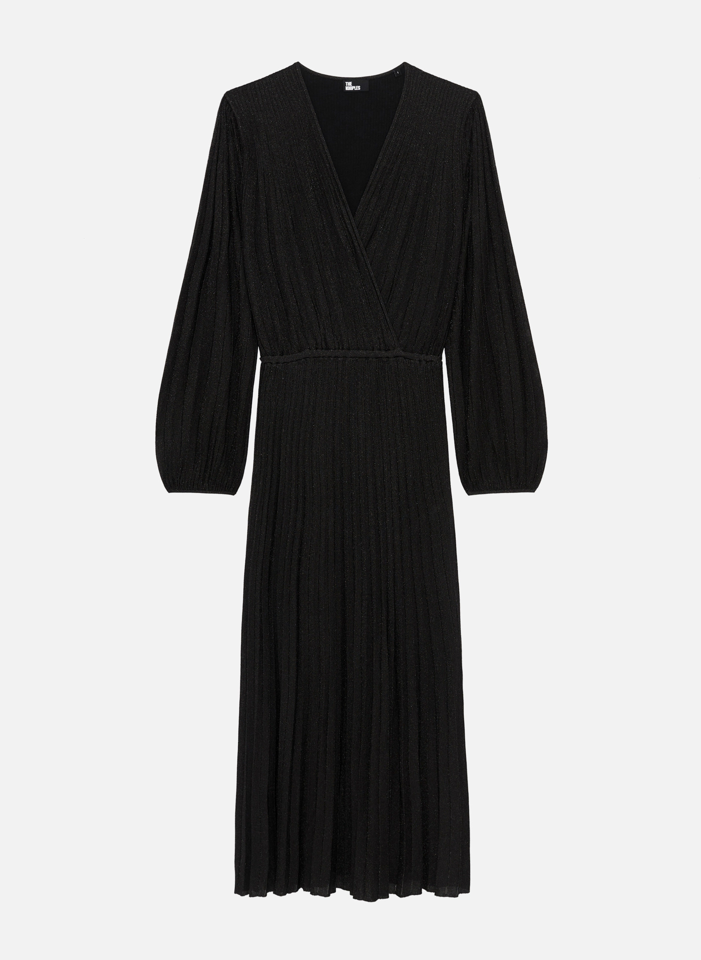 Pleated long lurex dress THE KOOPLES Black