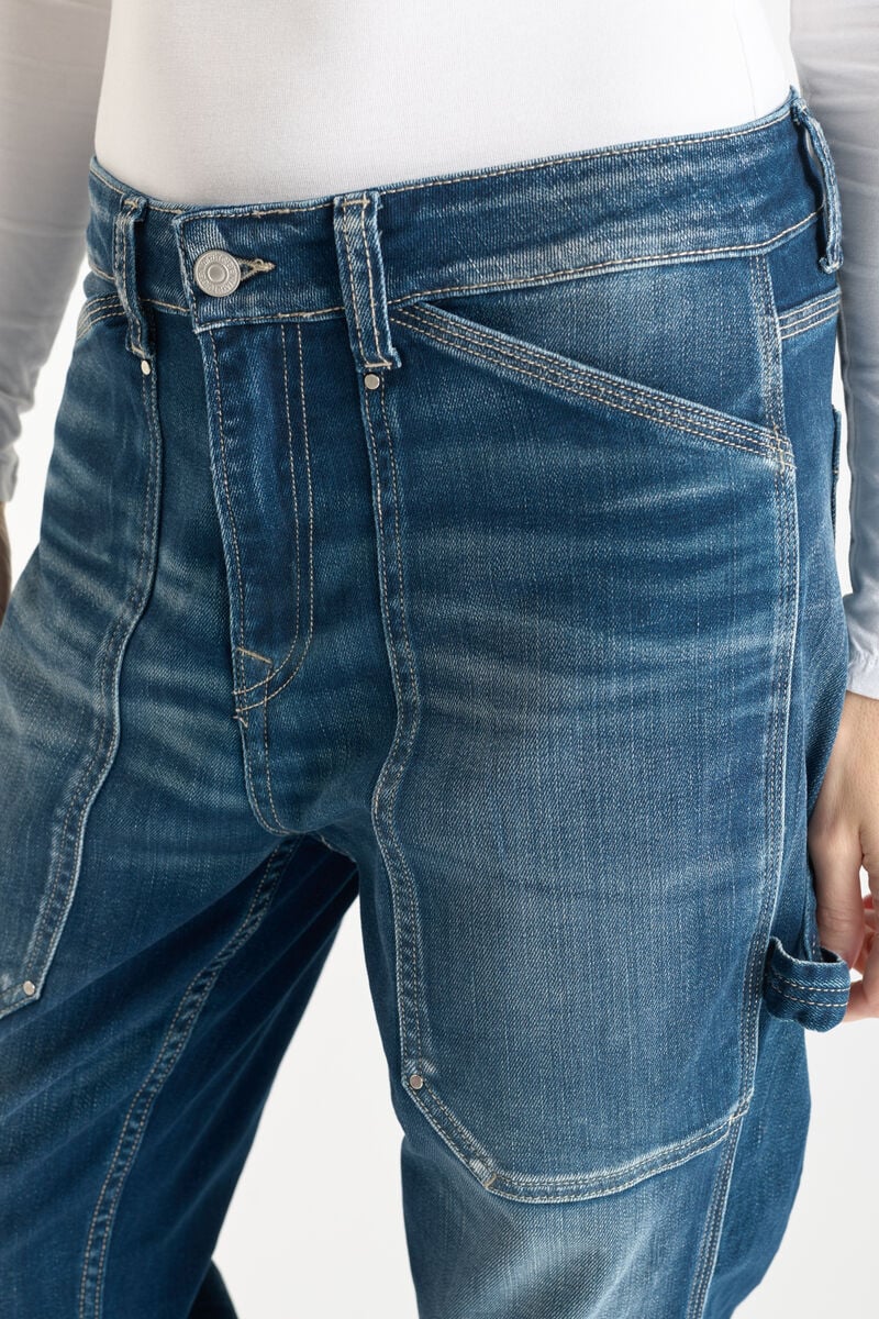 Loose jeans, large girlfriend high waist, 7/8 length LE TEMPS DES CERISES Blue