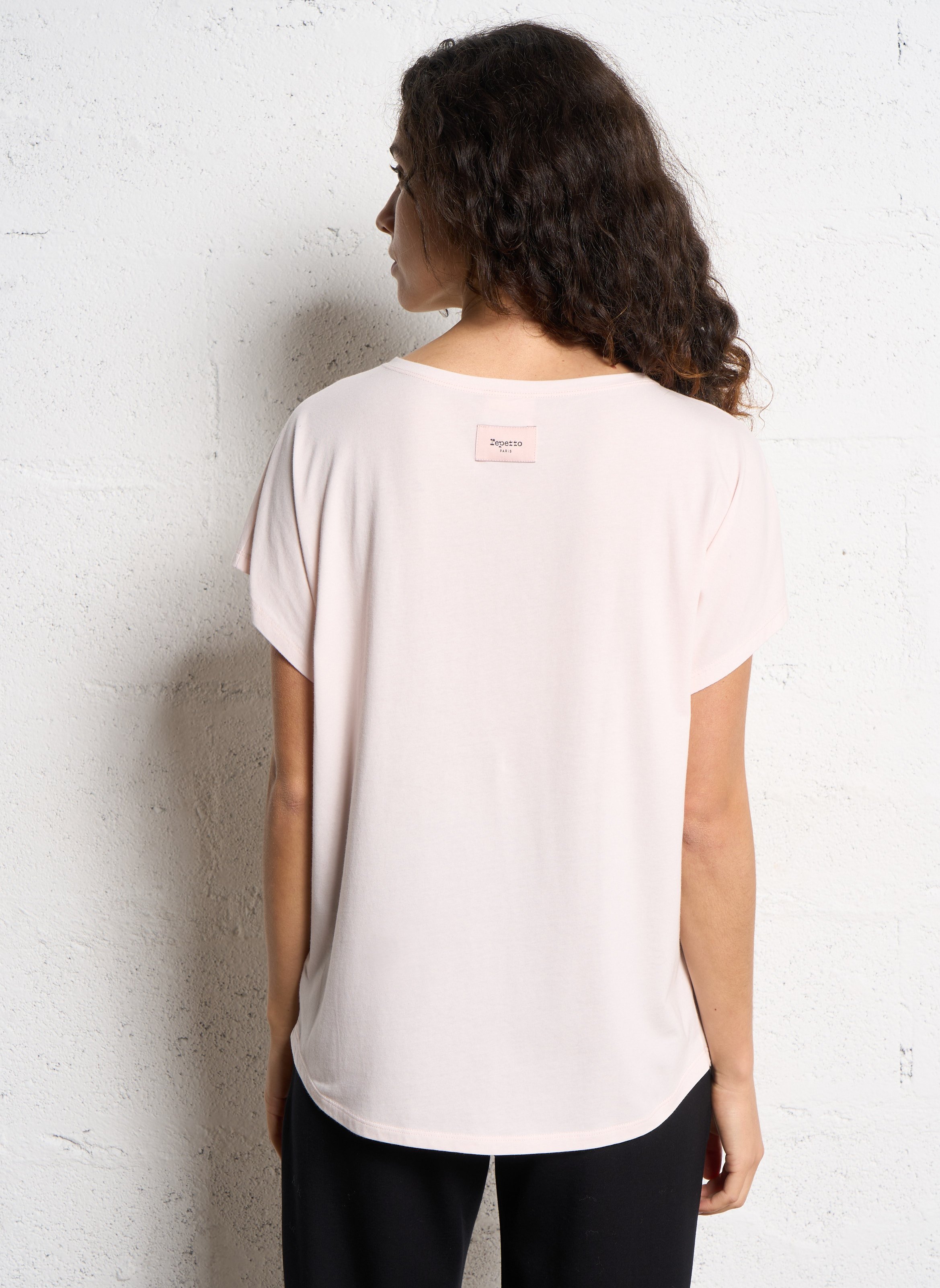 Oversized cotton blend t-shirt REPETTO Pink