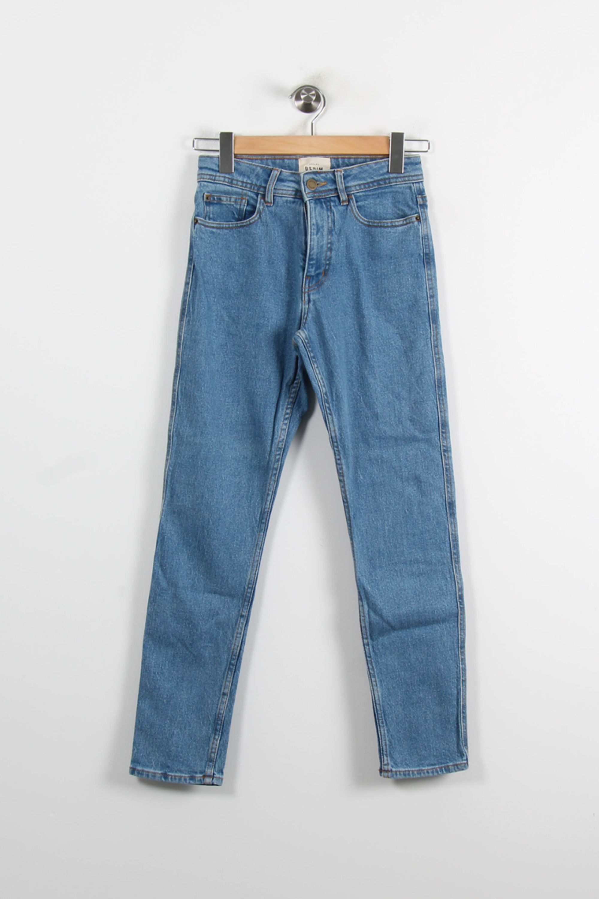 Cropped slim jeans with studs SEZANE - Seconde main Blue
