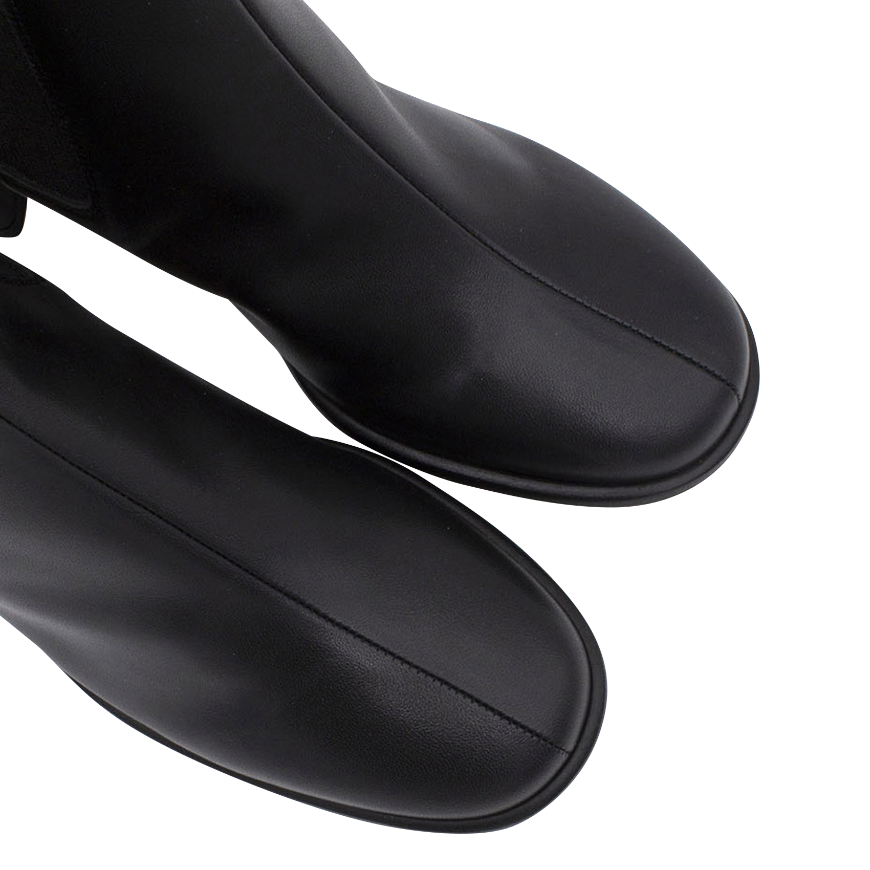 Bottines Chelsea à talons en cuir Noir