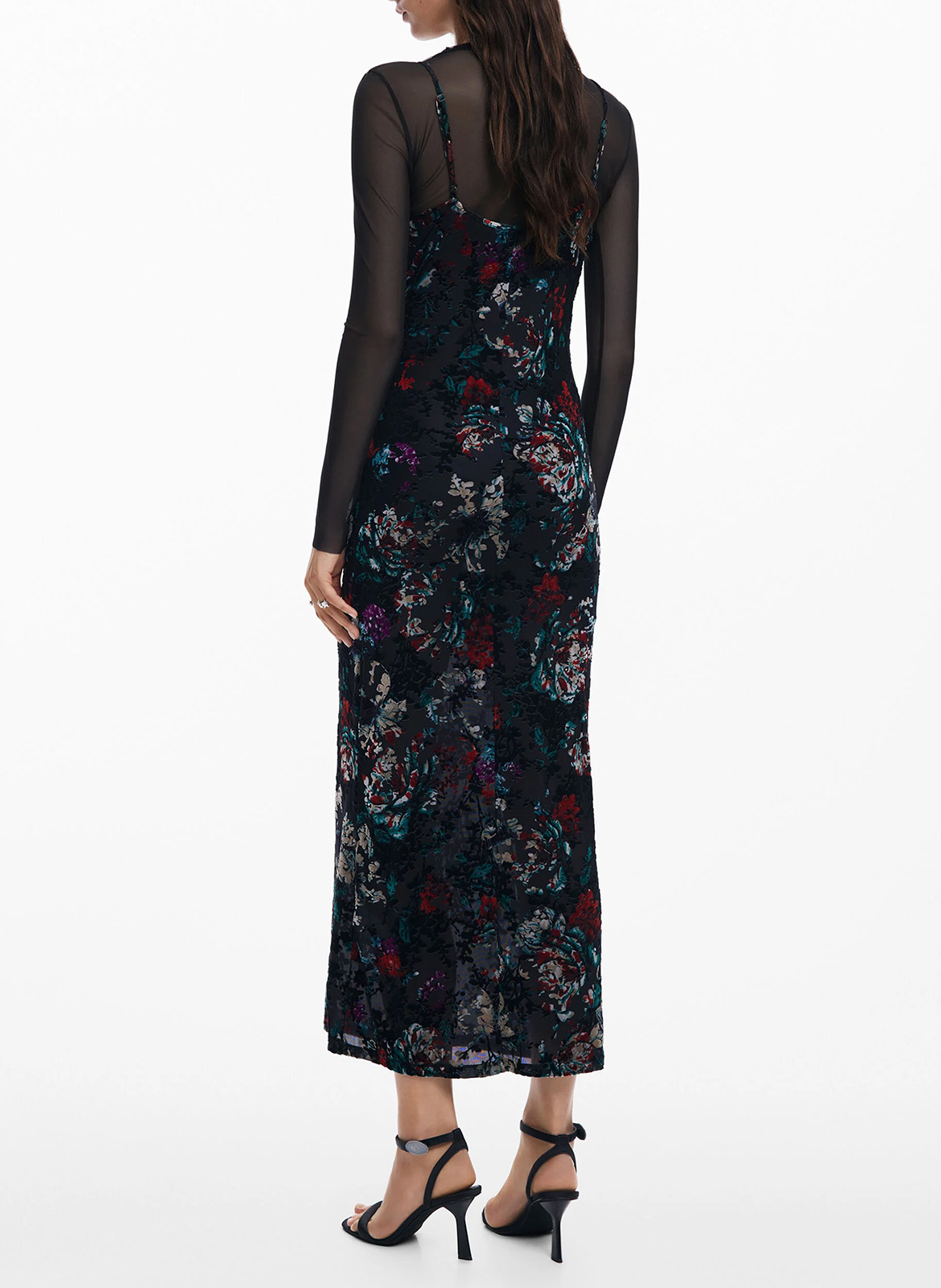 Langes Blumenkleid DESIGUAL Schwarz