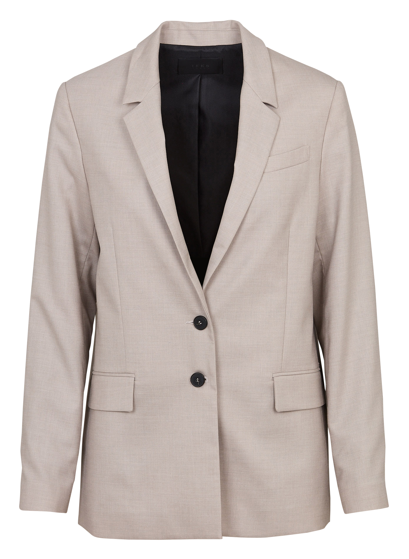 Rechte colbertjas met revers Beige