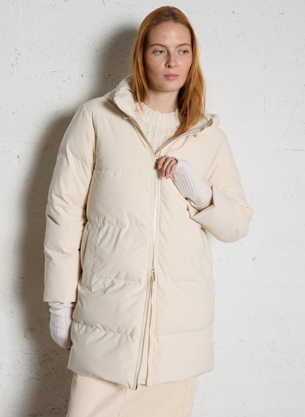 Plain padded jacket with hood MAISON 123