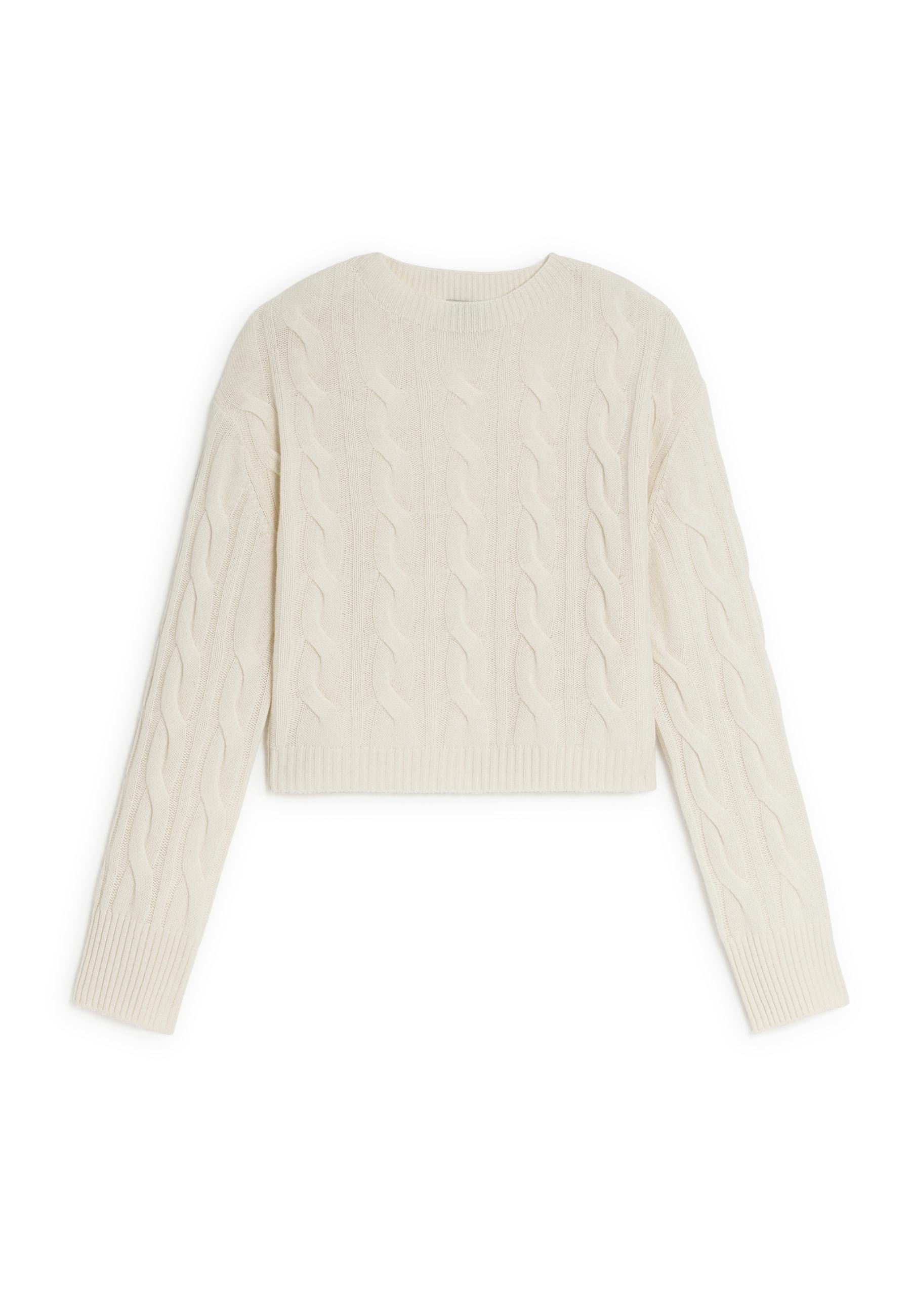 Short twisted cashmere sweater RODIER White