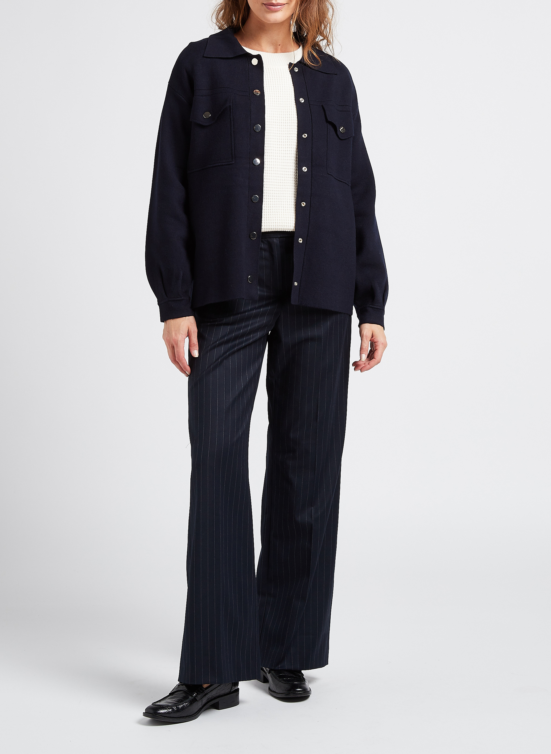 High-waisted wide-leg trousers MAISON 123 Blue