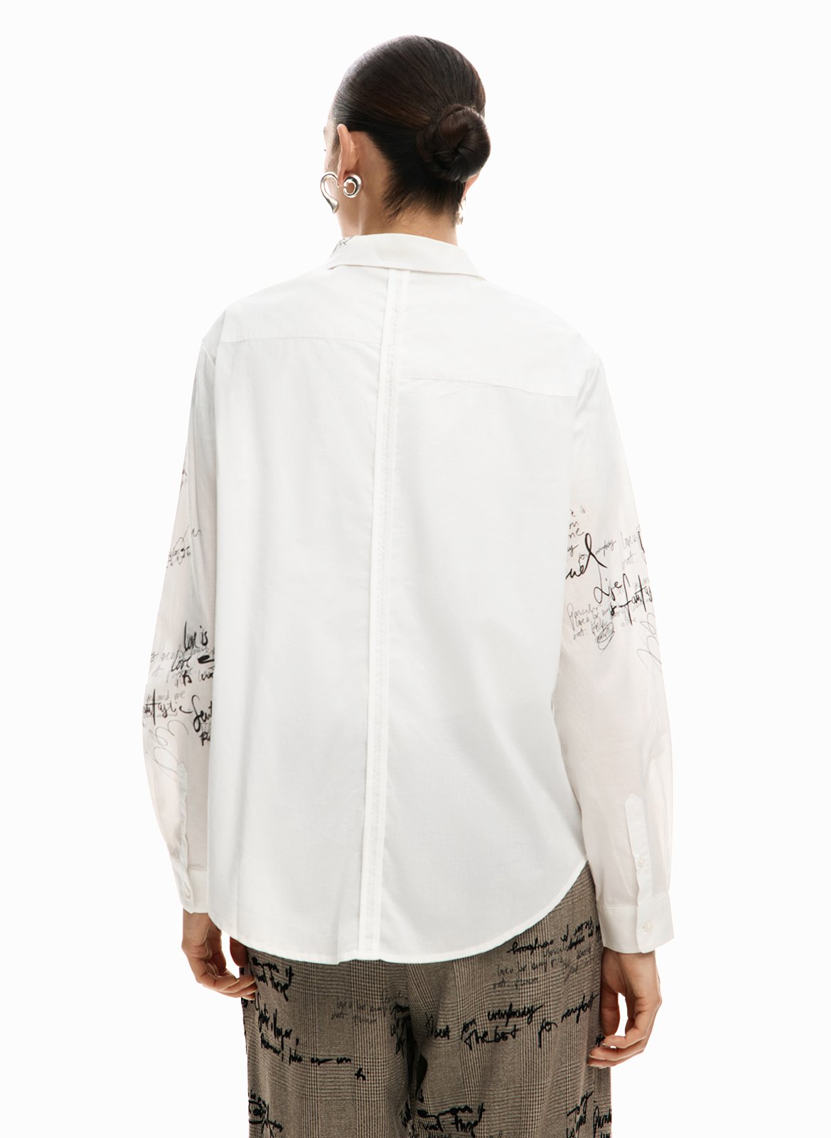 Soepelvallend katoenen overhemd met print DESIGUAL Wit