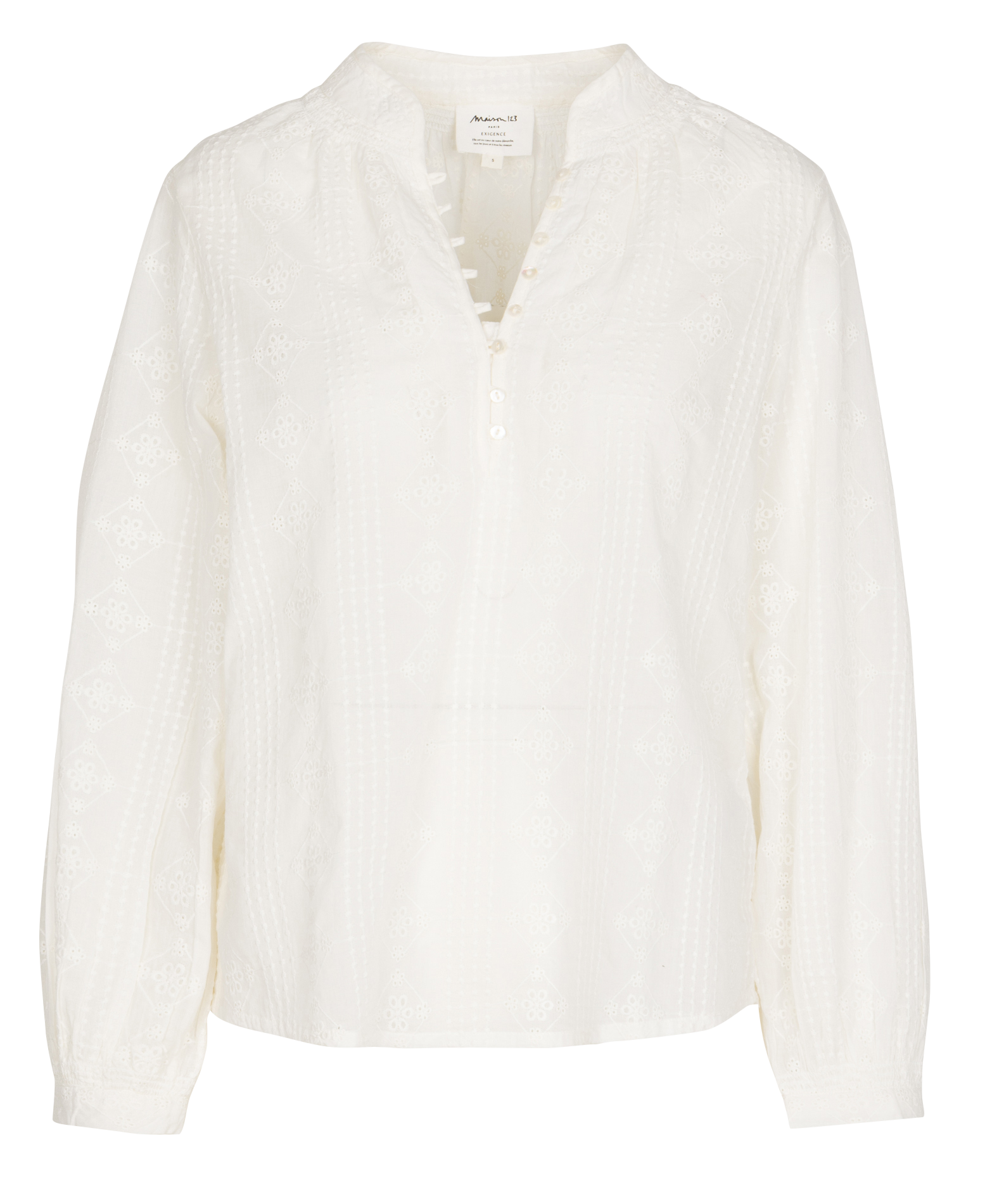 V-neck cotton blouse MAISON 123 Beige