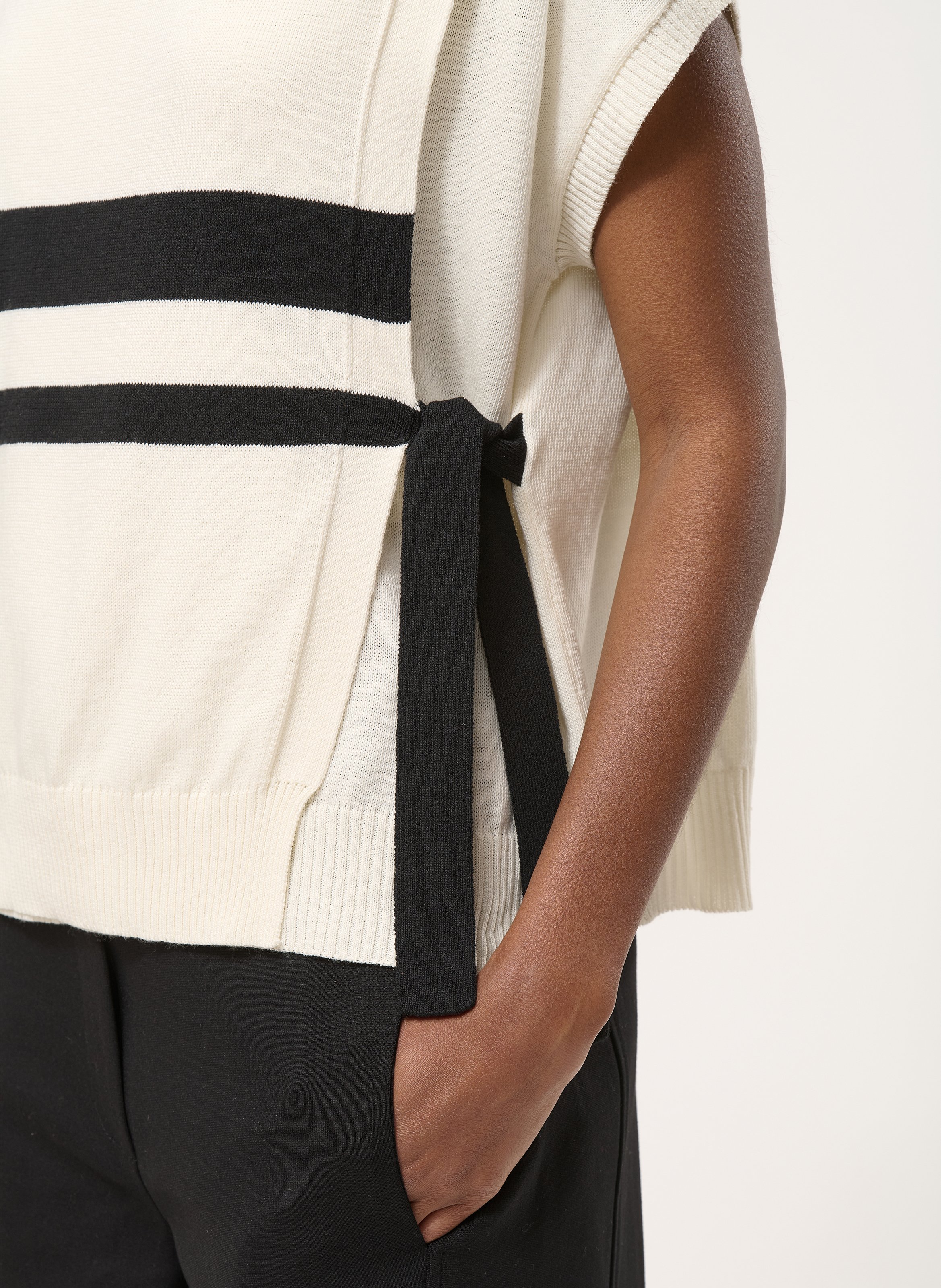 Pull oversize col rond en coton recyclé mélangé HUMILITY Multicolore