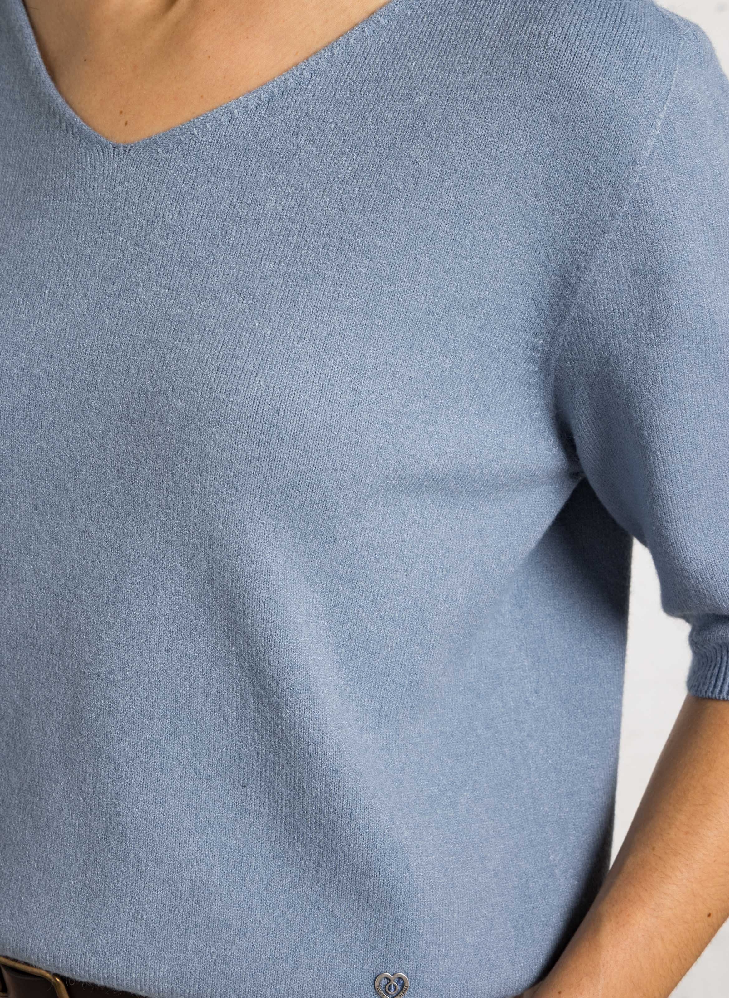 Oversized V-neck sweater PLEASE Blue