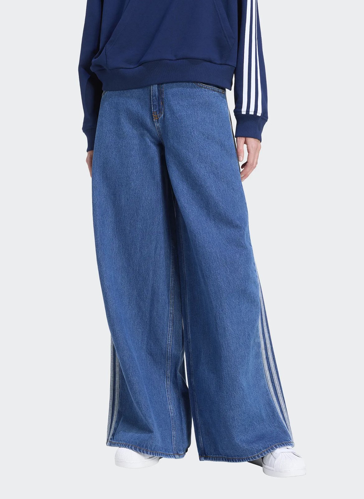 Jean large en coton ADIDAS Bleu