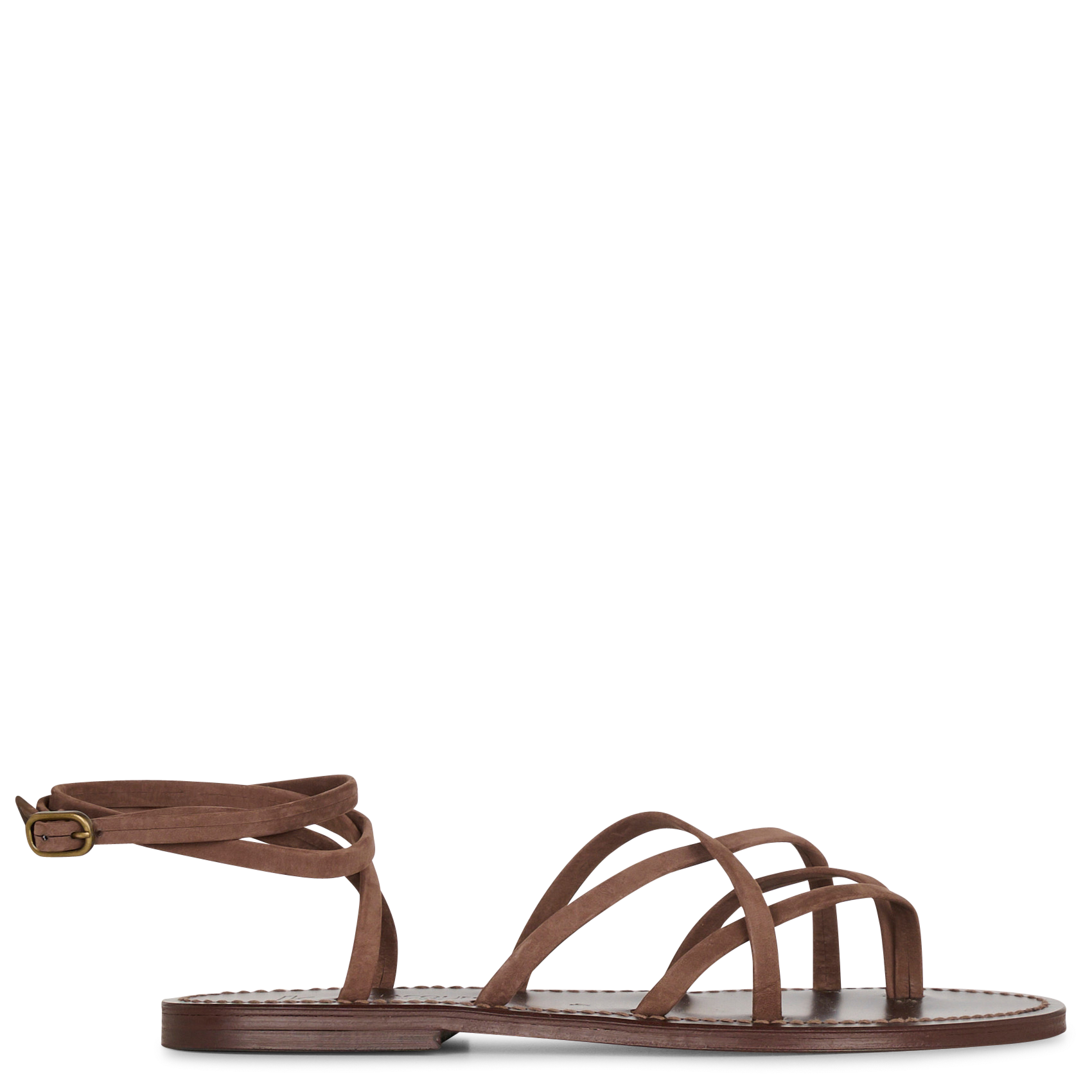 Leren sandalen K JACQUES Bruin
