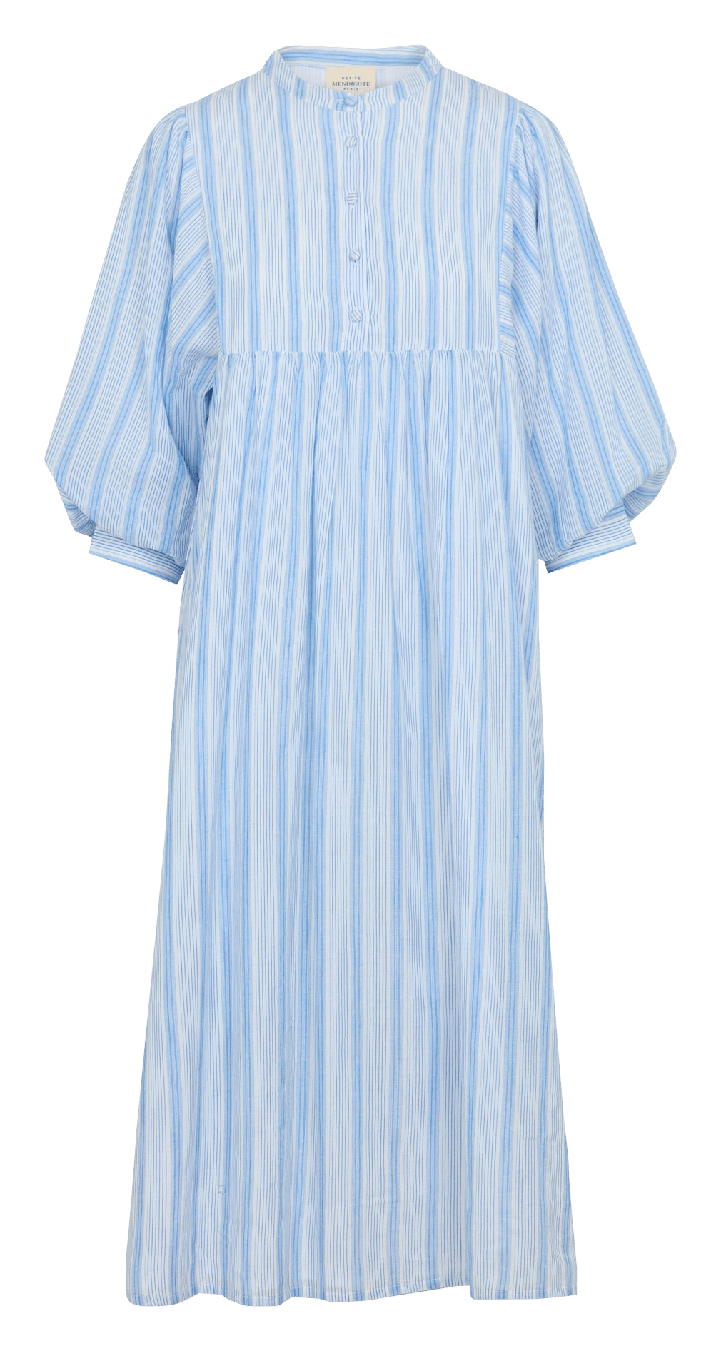 Robe longue col rond en coton rayé PETITE MENDIGOTE Bleu