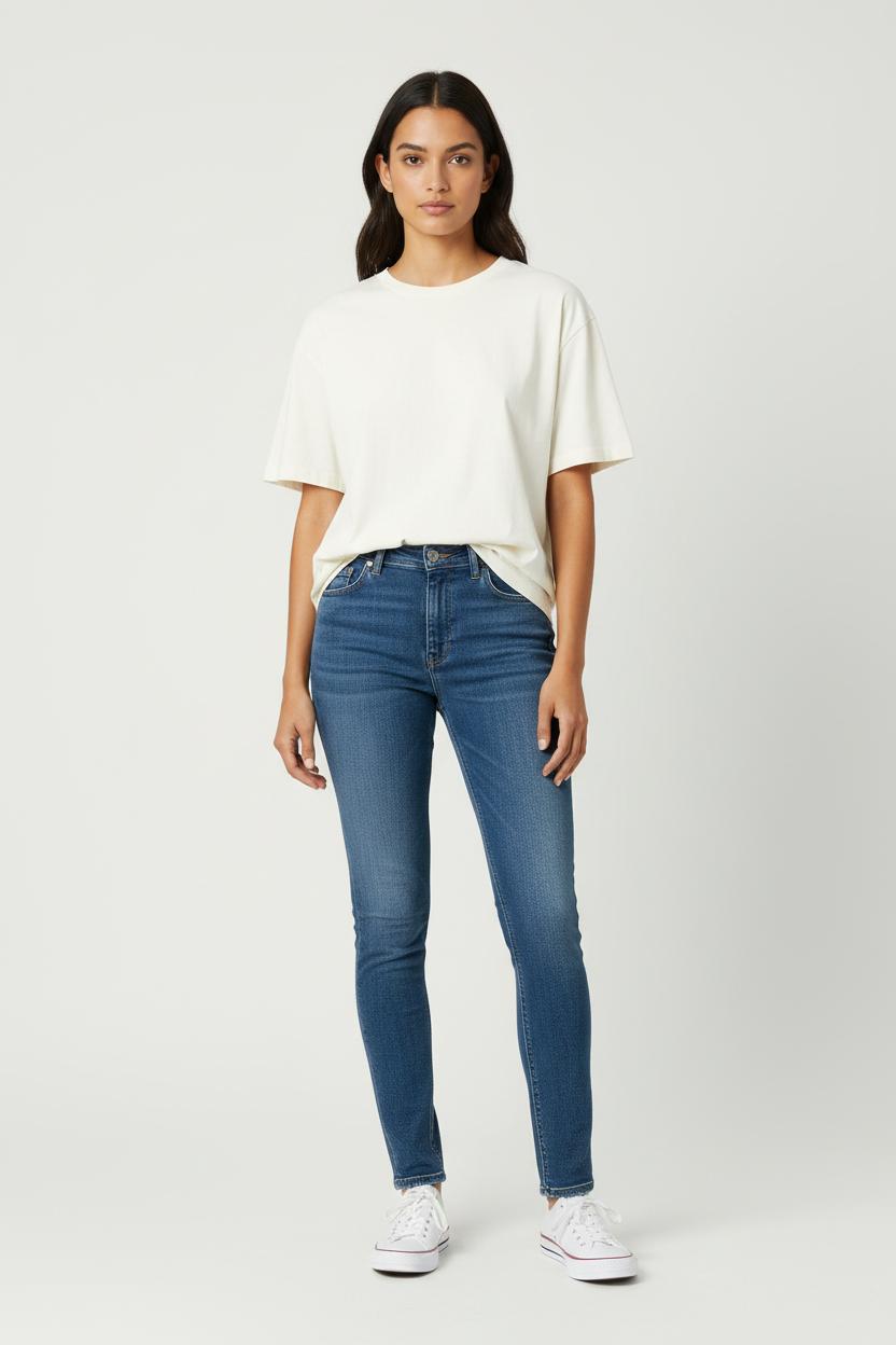 Cropped slim jeans with studs ACNE STUDIOS - Seconde Main Blue
