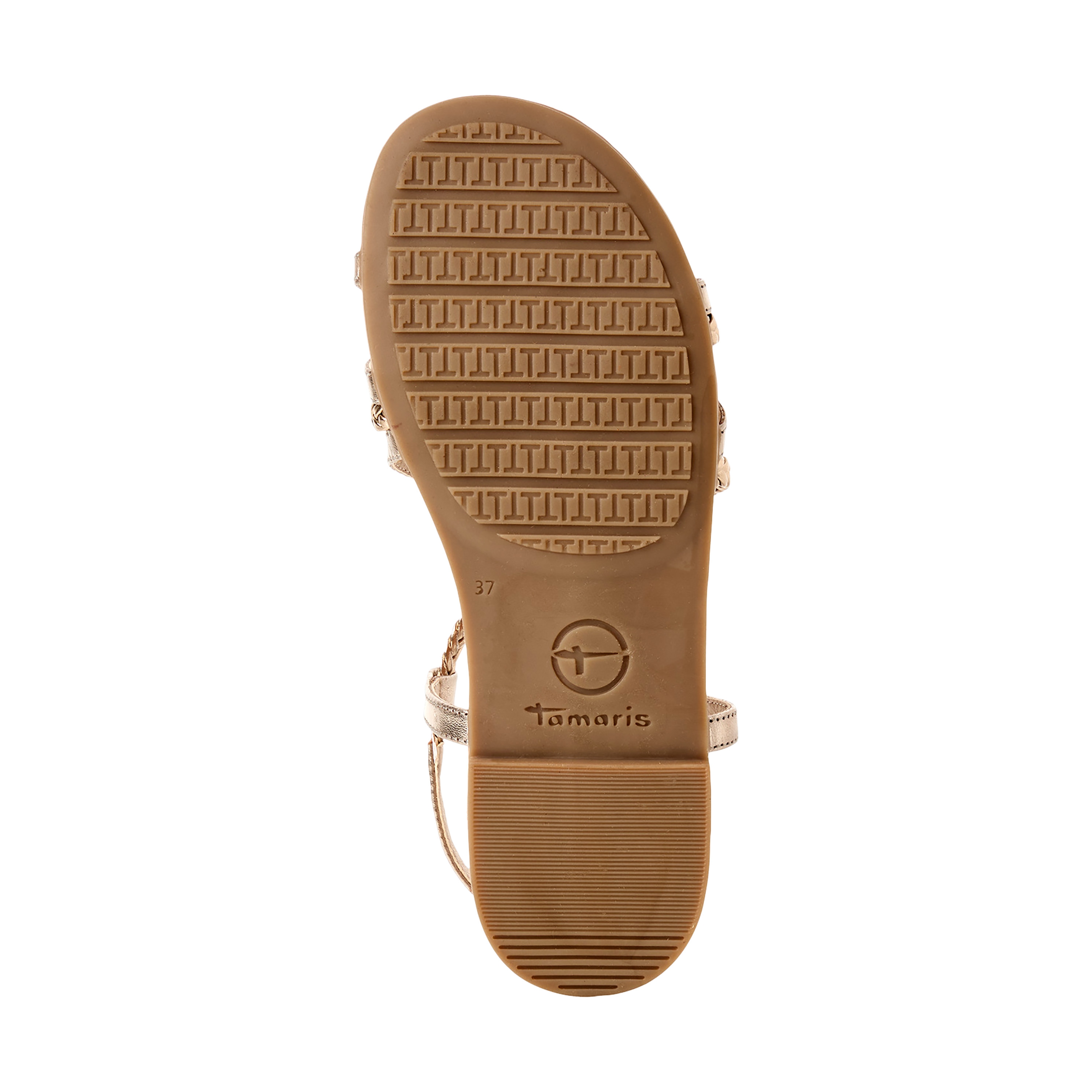 Flat leather sandals TAMARIS Beige