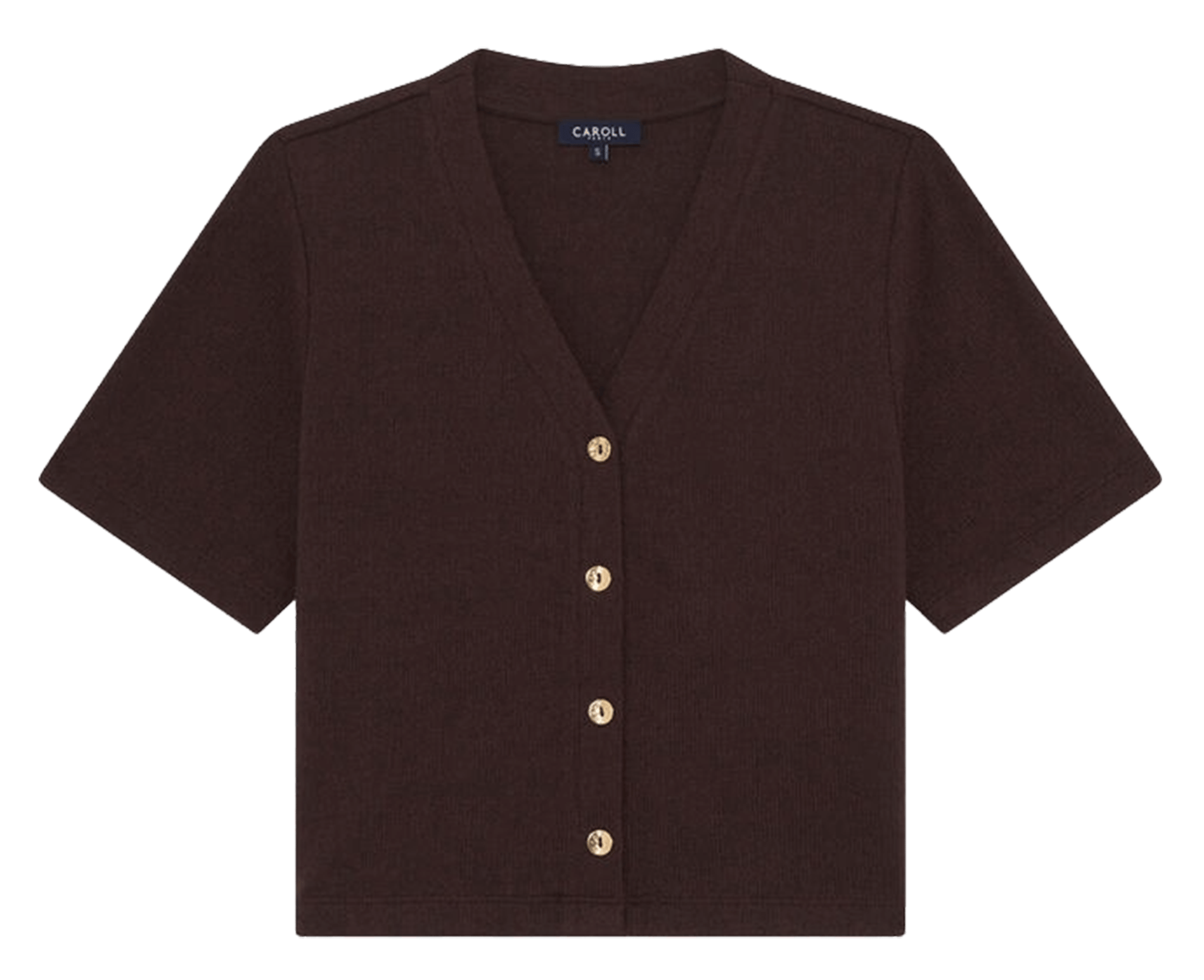 Top met V-hals Bruin