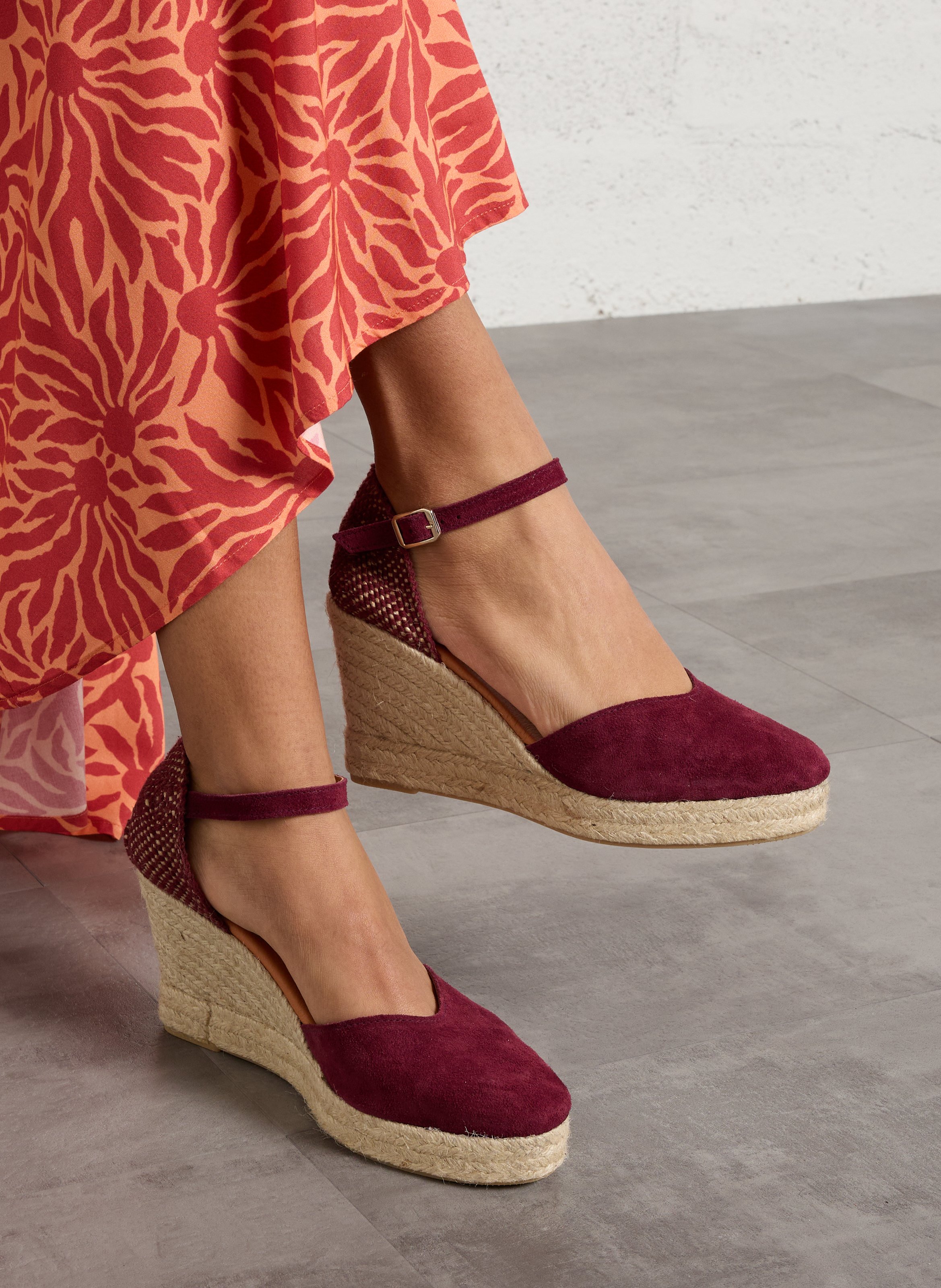 Sandales compensées en cuir MELLOW YELLOW Violet