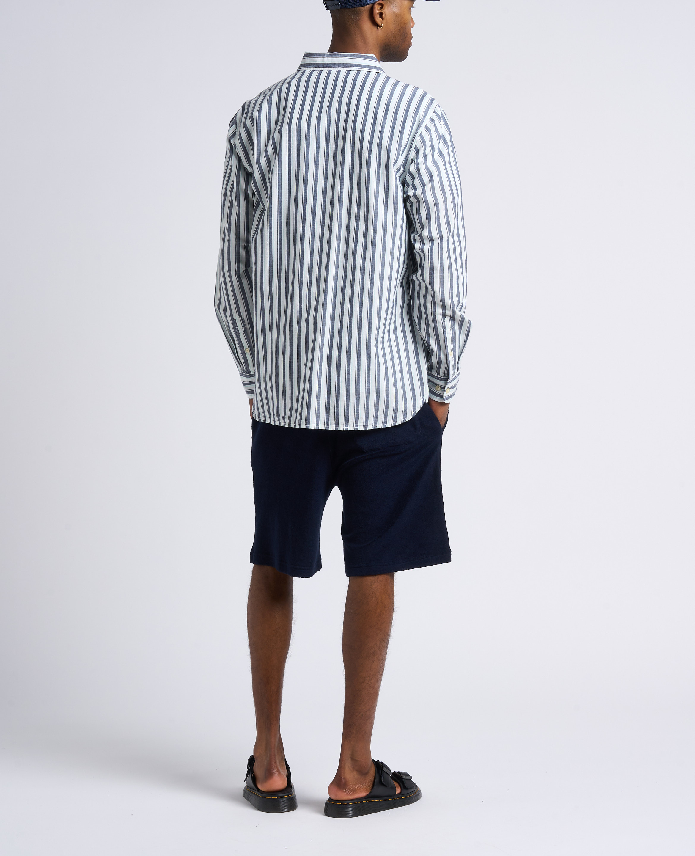 Recht overhemd van biokatoen met klassieke kraag KNOWLEDGE COTTON APPAREL Blauw