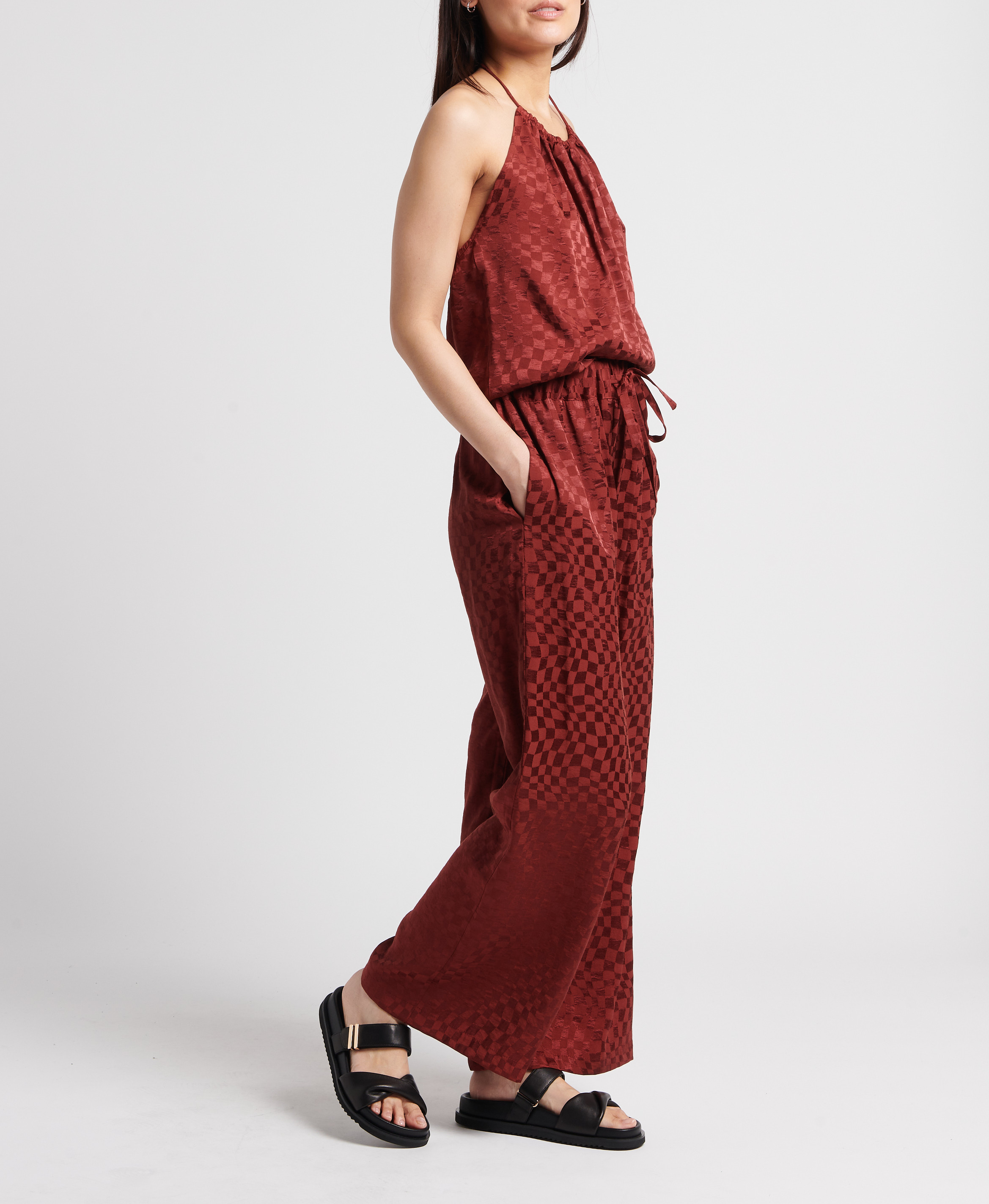 High-waisted wide-leg pants RITA ROW Red