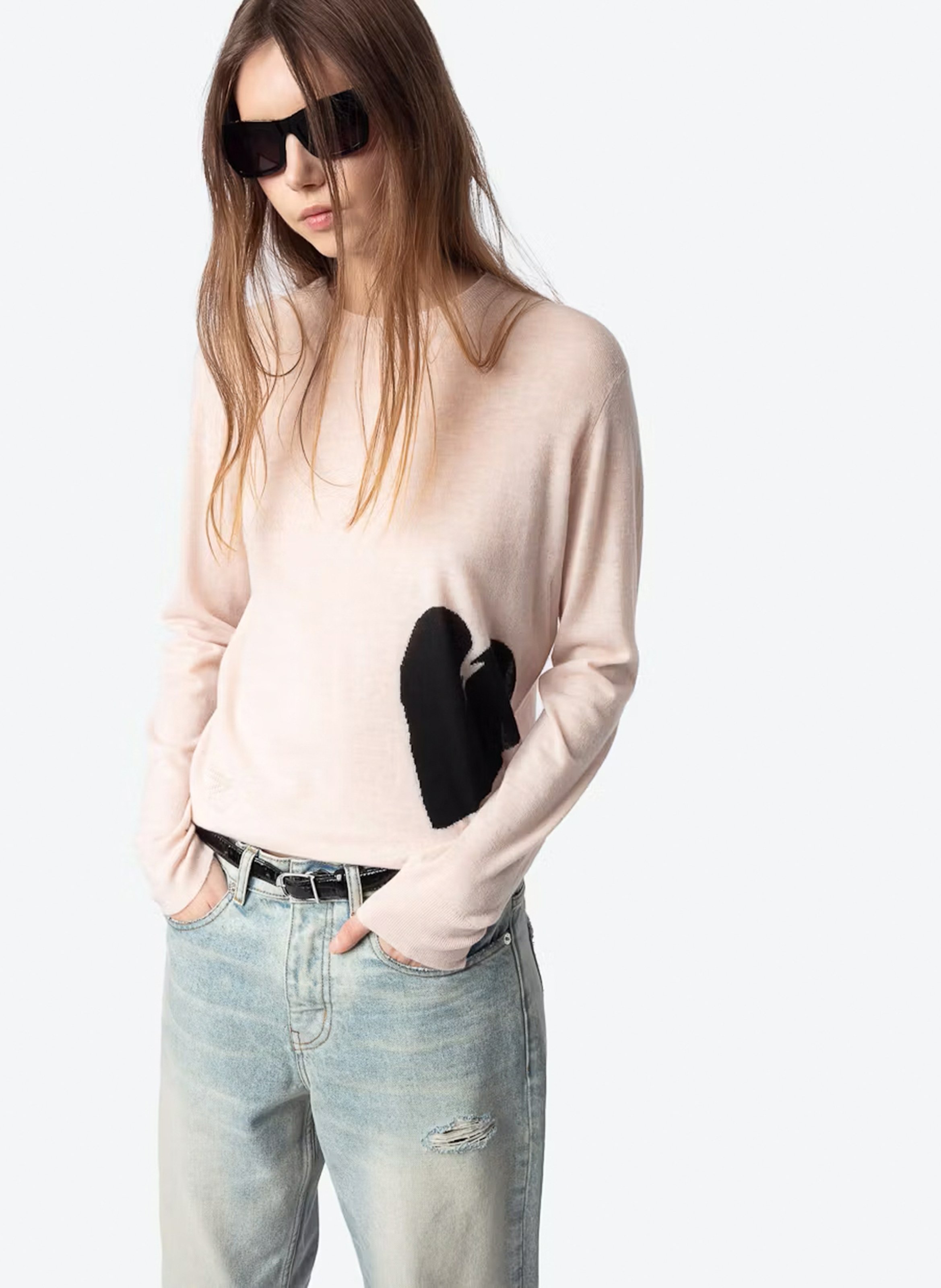 Straight printed cashmere sweater ZADIG&VOLTAIRE Pink