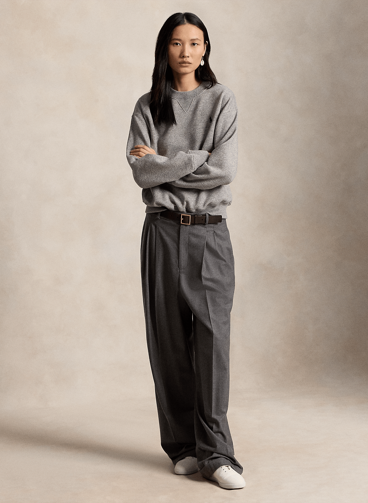 Rundhals-Sweatshirt aus Baumwoll-Mix POLO RALPH LAUREN Grau