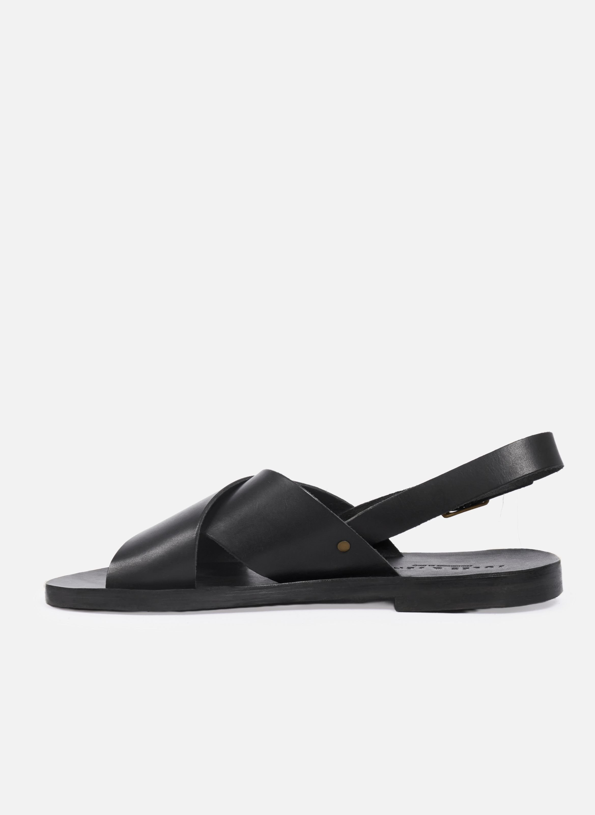 Enzo smooth leather sandals JULES & JENN Black