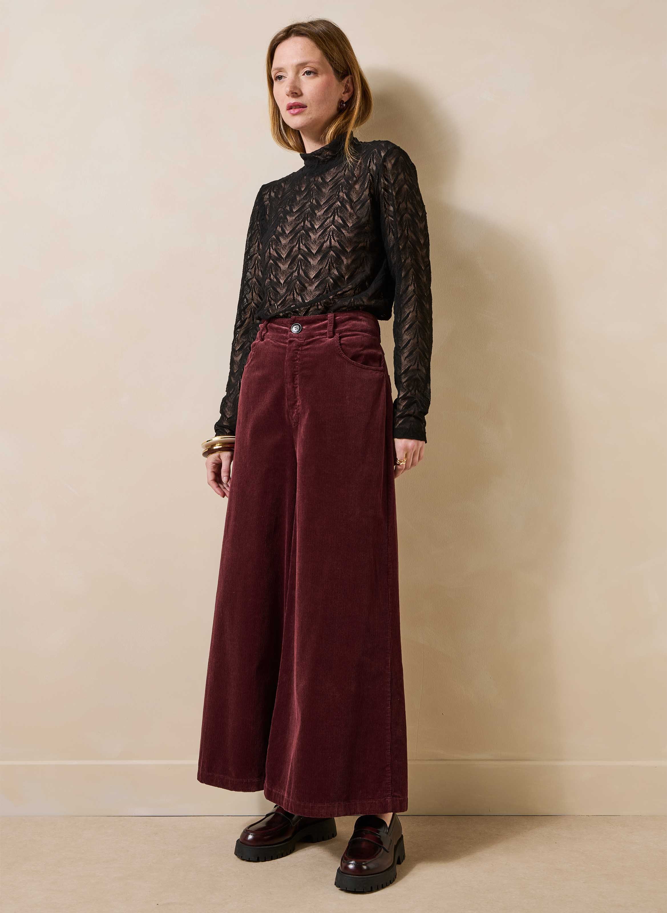 Top droit col montant LA FEE MARABOUTEE Noir