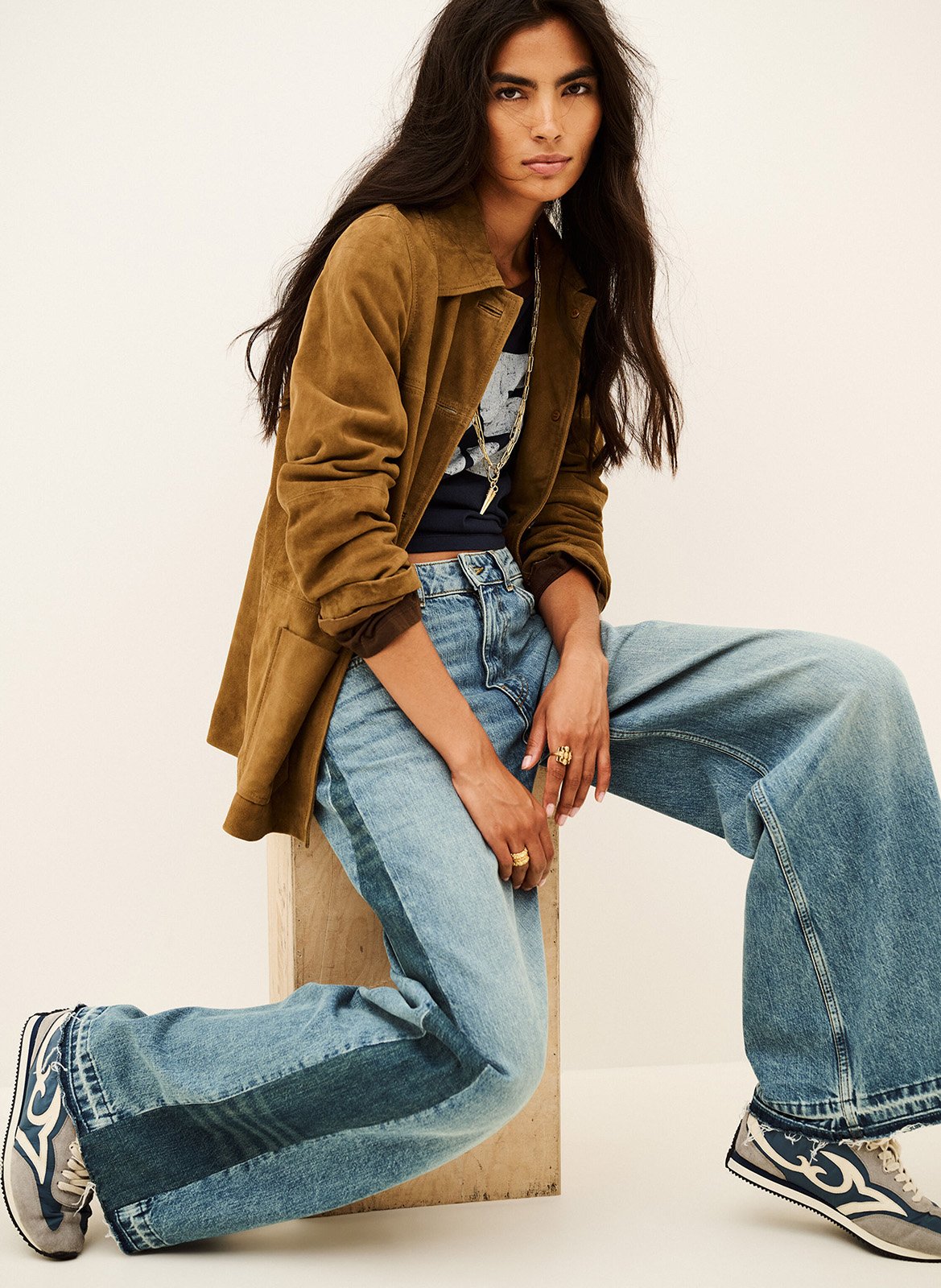 High-rise wide-leg jeans BA&SH Blue