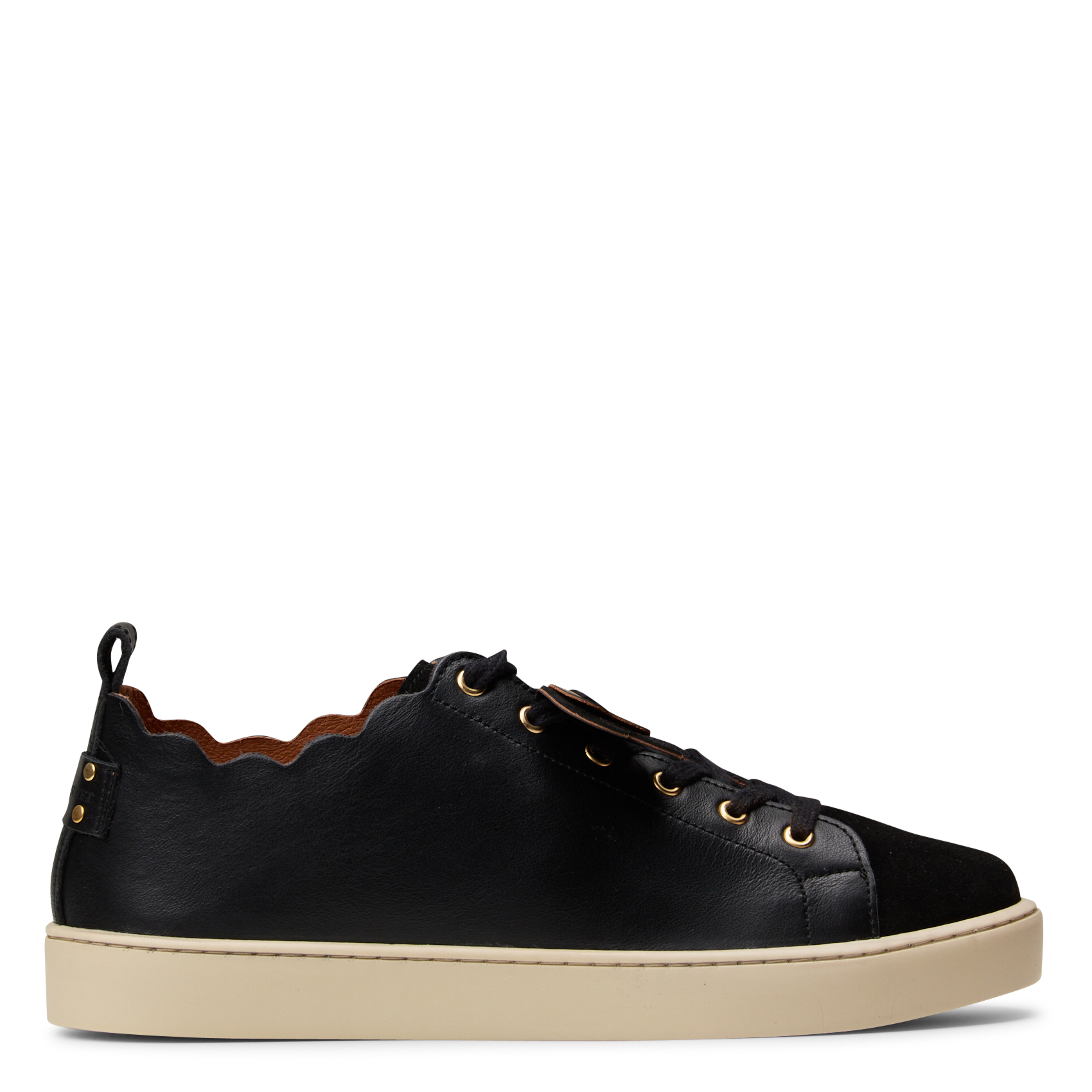 Low-top lace-up leather sneakers MAISON TOUFET Black